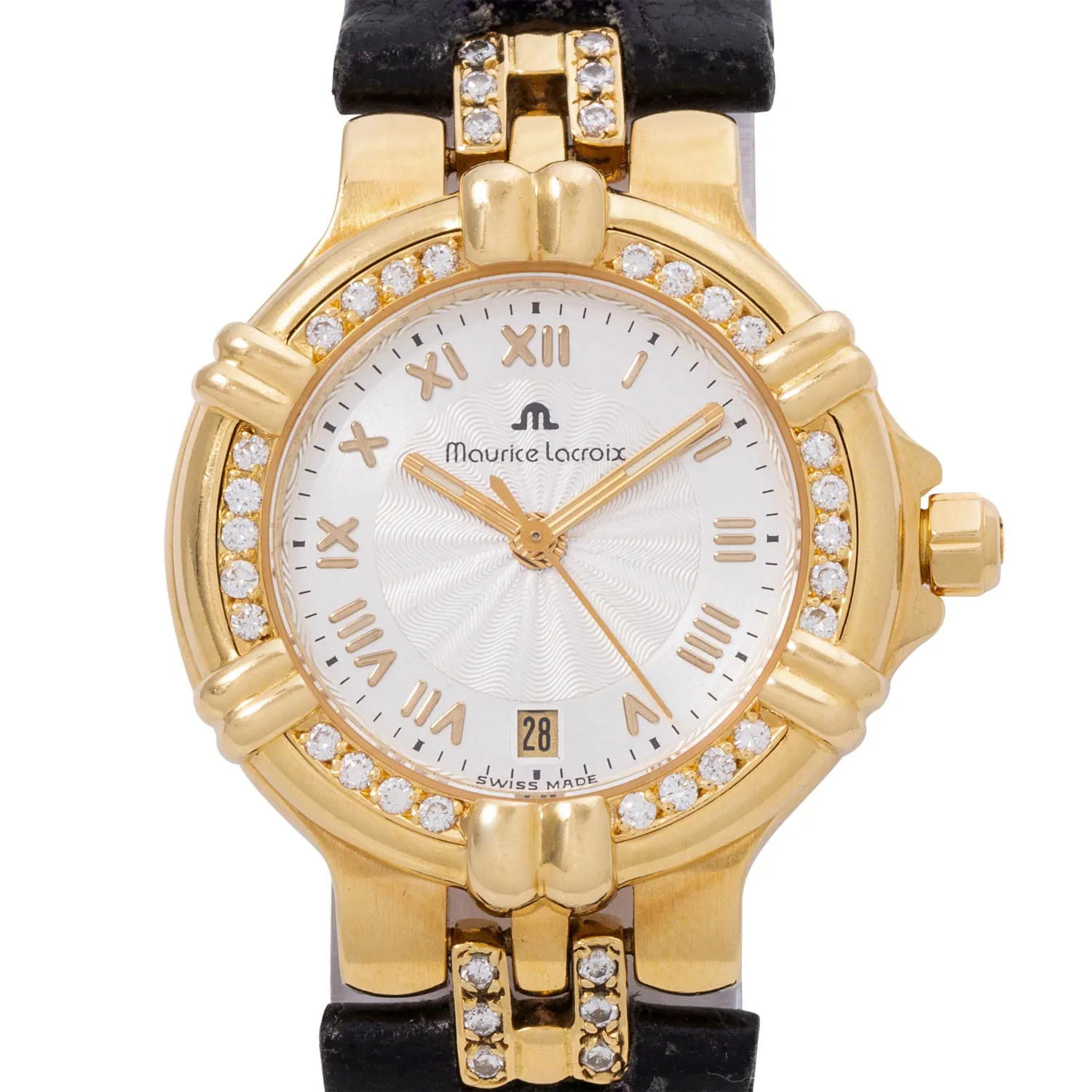 Maurice Lacroix 1079 27mm Yellow gold and Diamond Silver