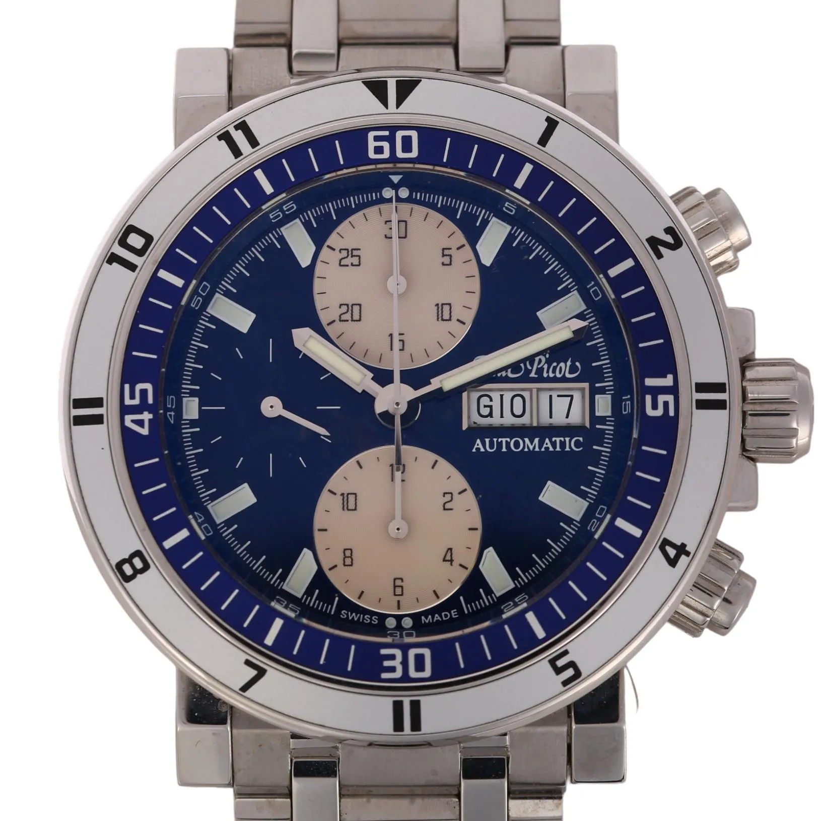 Paul Picot Yachtman Chrono 0927.S 44mm Stainless steel Blue