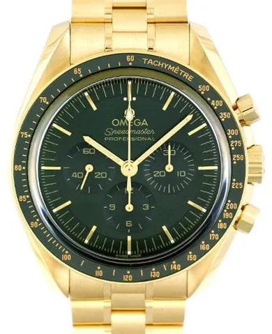 Omega Speedmaster Moon watch 310.60.42.50.10.001 42mm Yellow gold Green