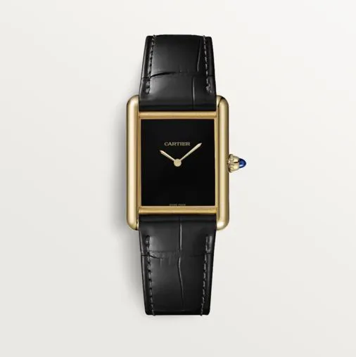 Cartier Tank WGTA0091 33.5mm Yellow gold and 18k yellow gold Black