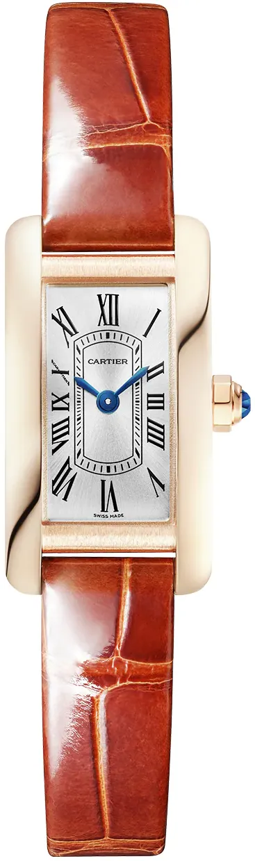 Cartier Tank Américaine WGTA0132 28mm Rose gold and 18k rose gold Blue