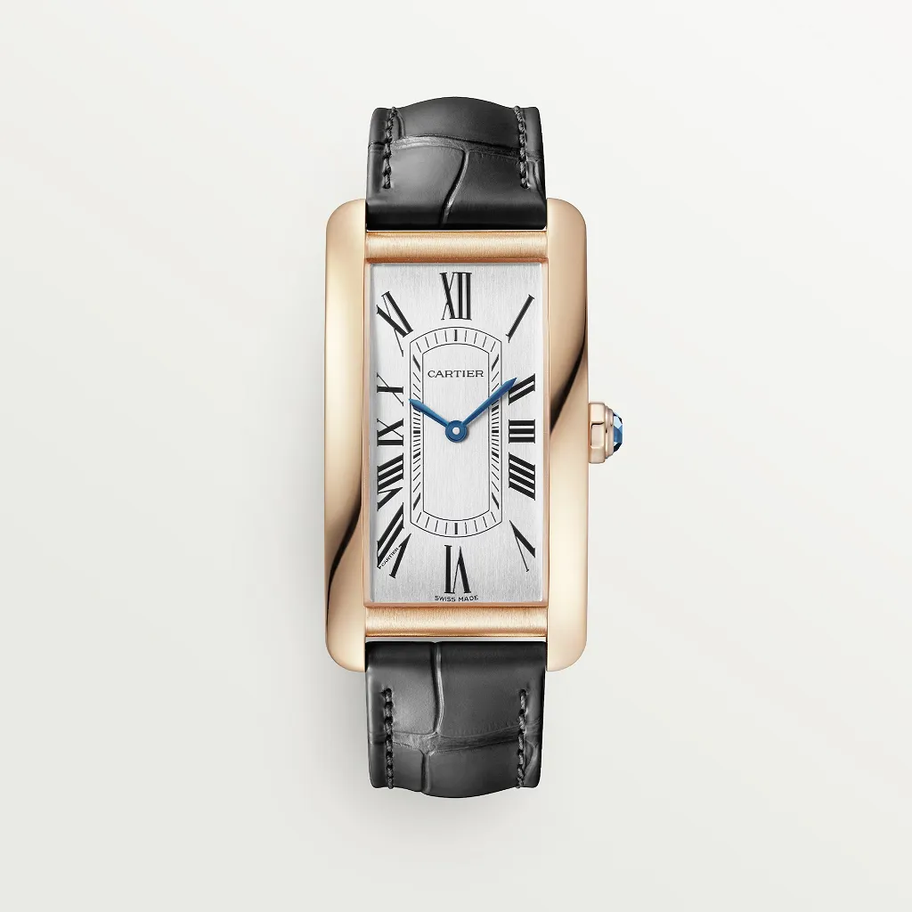 Cartier Tank Américaine WGTA0134 44.5mm Rose gold and 18k rose gold Silver