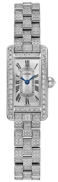 Cartier Tank Américaine WJTA0045 28mm White gold and 18k white gold and Diamond Silver