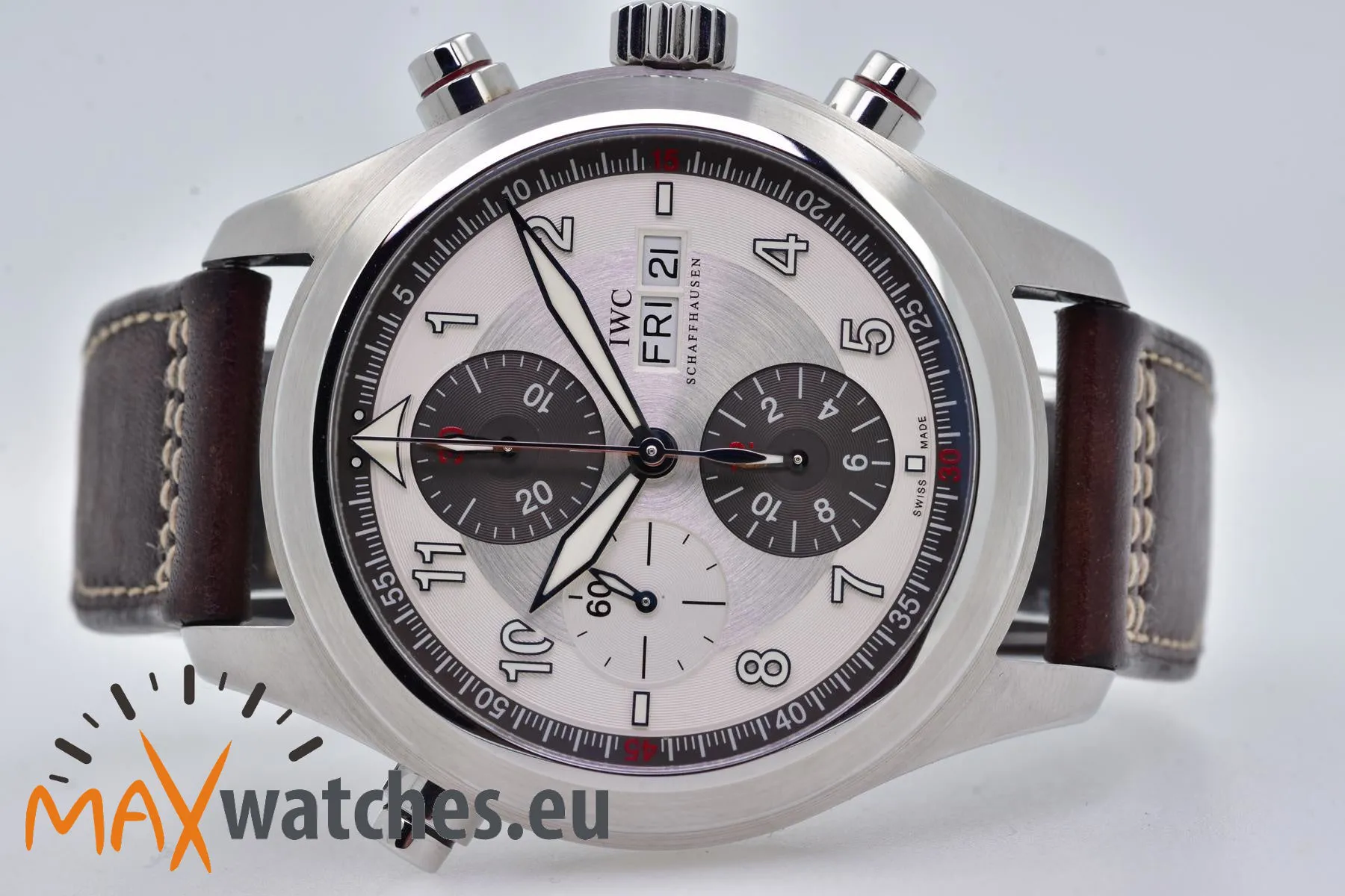 IWC Pilot Double Chronograph IW371802 43mm Stainless steel Silver