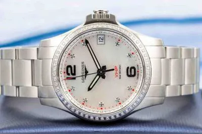 Longines Conquest L3.316.0.87.6 36mm Stainless steel and diamond-set Mother-of-pearl 8