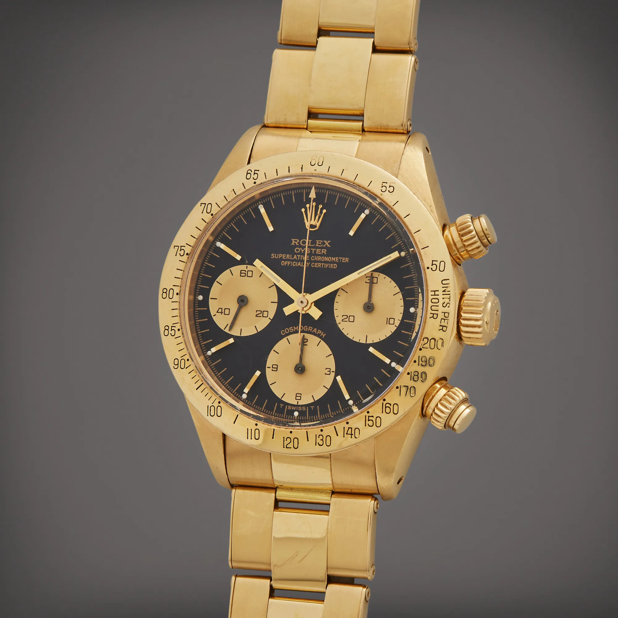 Rolex Daytona 6265 37.5mm Yellow gold Black