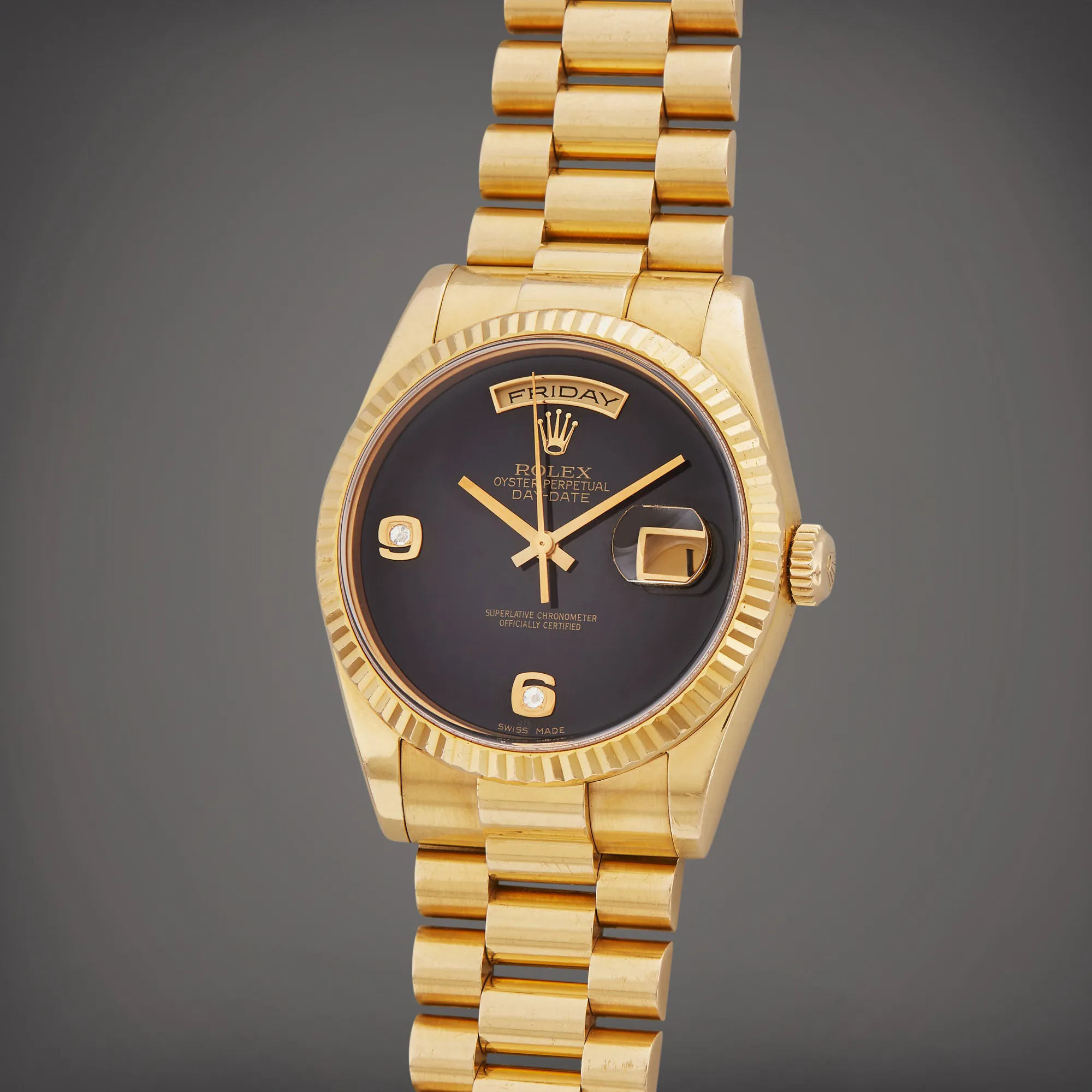 Rolex Day-Date 36 118238 36mm Yellow gold Onyx