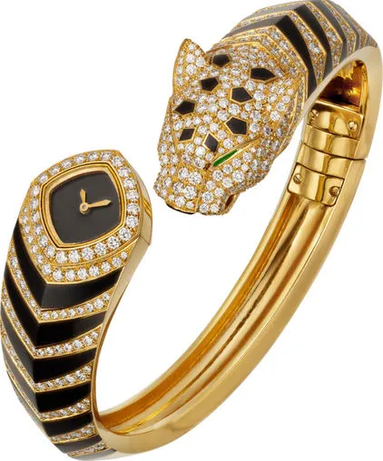 Cartier Panthère de Cartier HPI01369 18mm Yellow gold and Diamond and 18k yellow gold Black