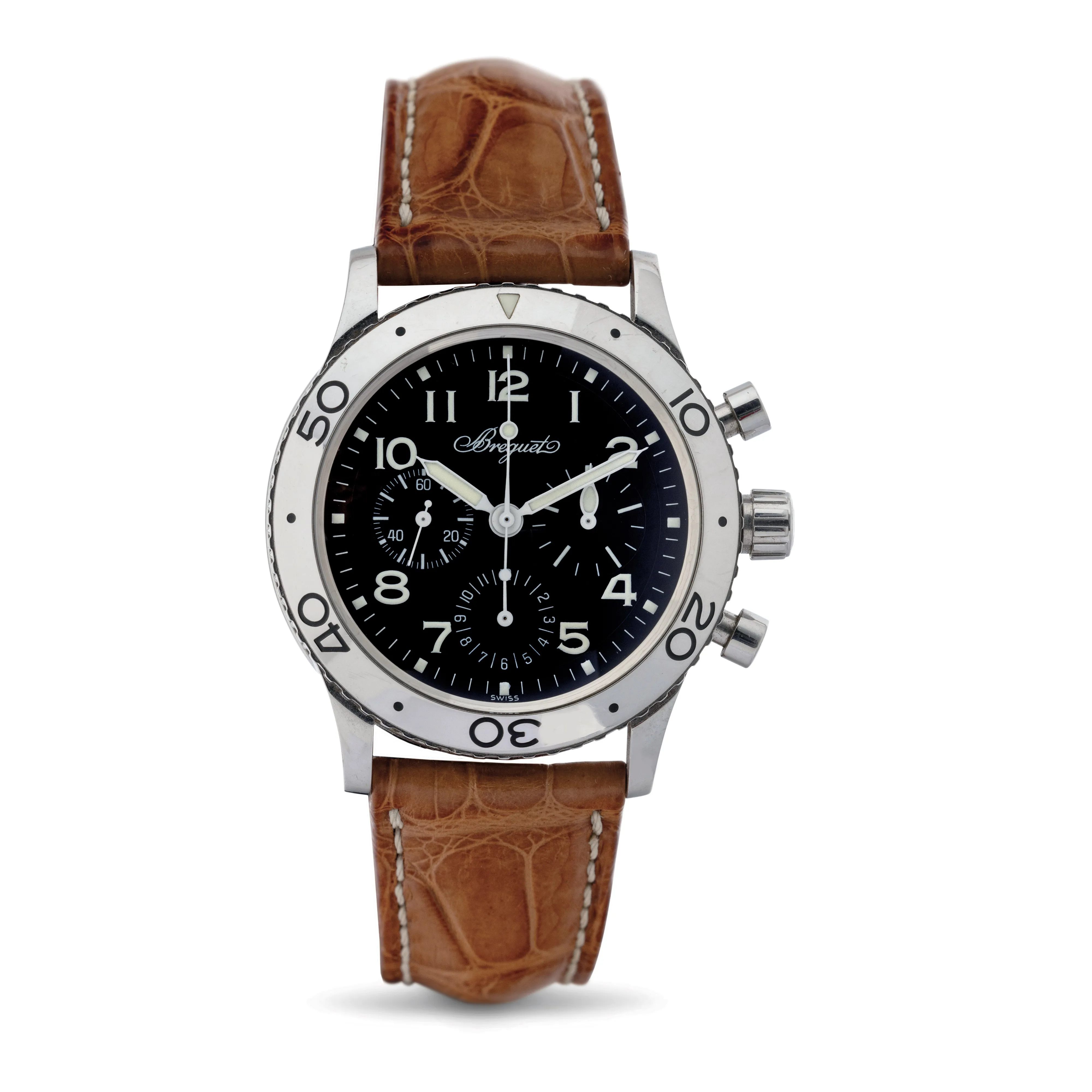 Breguet Type XX 3800 39mm Stainless steel Black