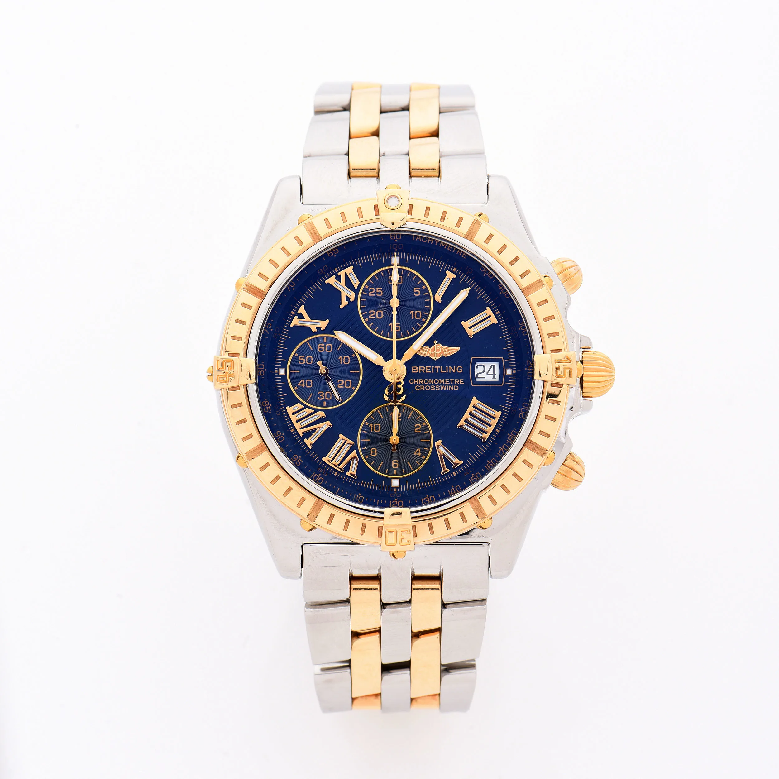 Breitling Crosswind D13355 43mm Yellow gold and stainless steel Blue