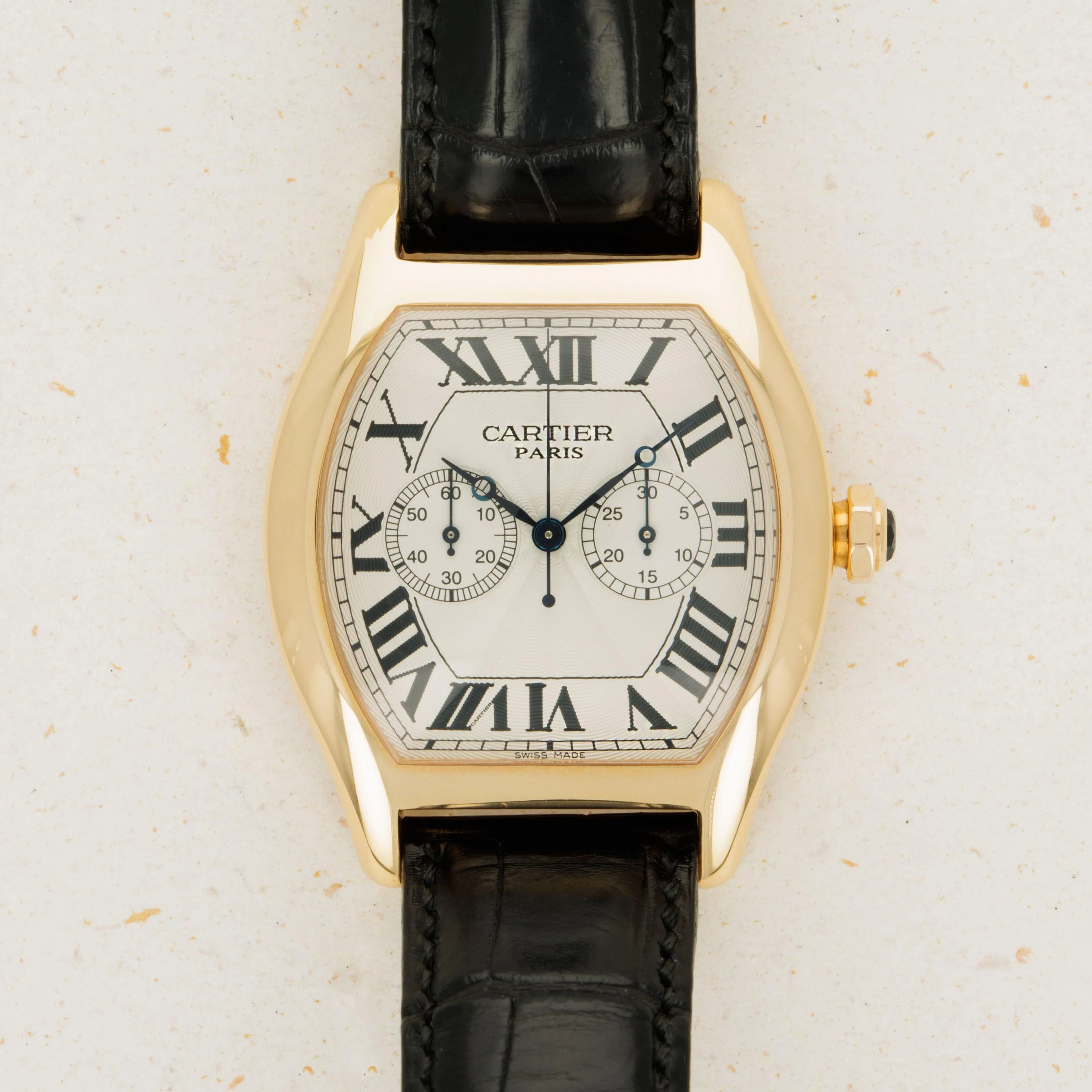 Cartier Tortue Monopoussoir CPCP 2781 43mm Yellow gold White