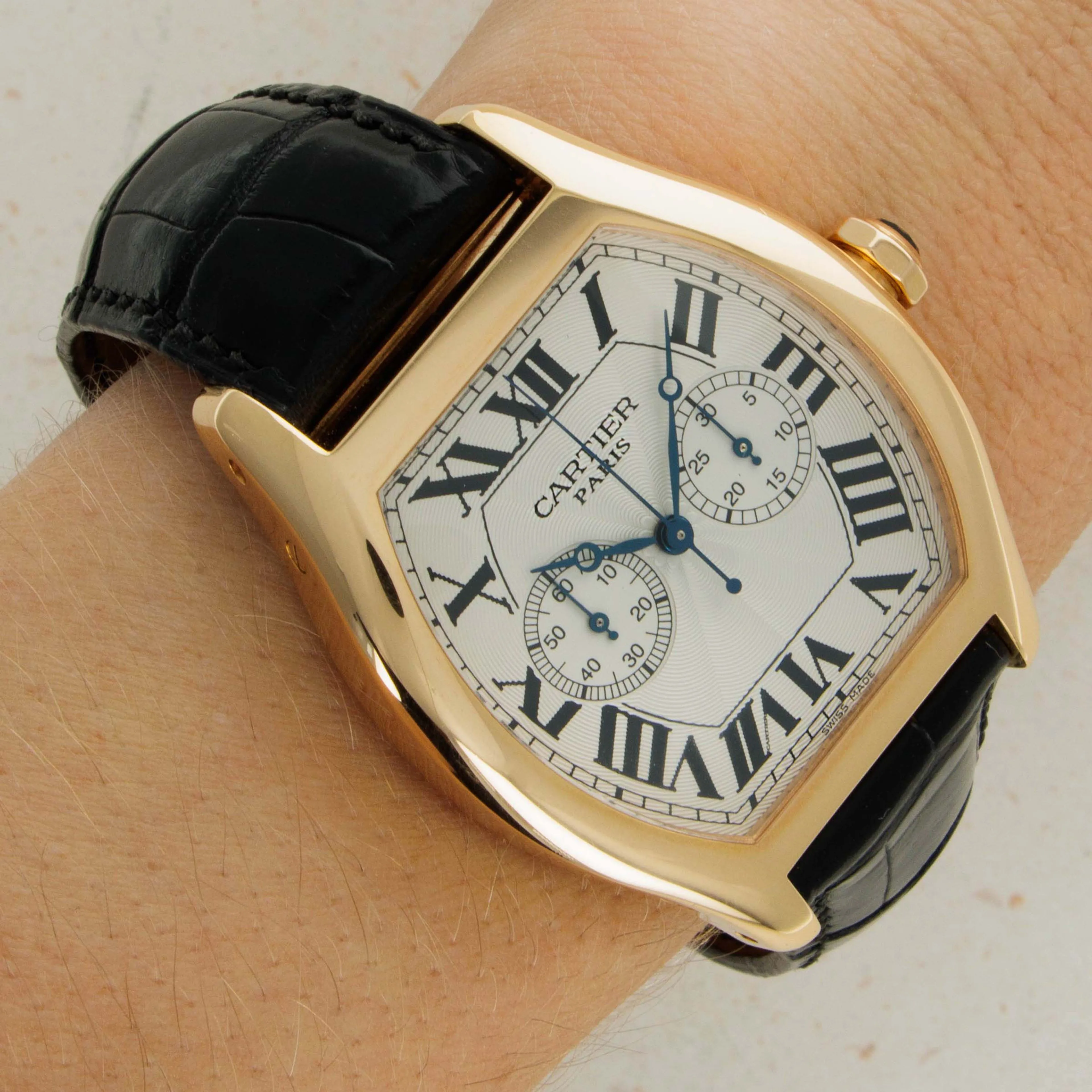 Cartier Tortue Monopoussoir CPCP 2781 43mm Yellow gold White 14