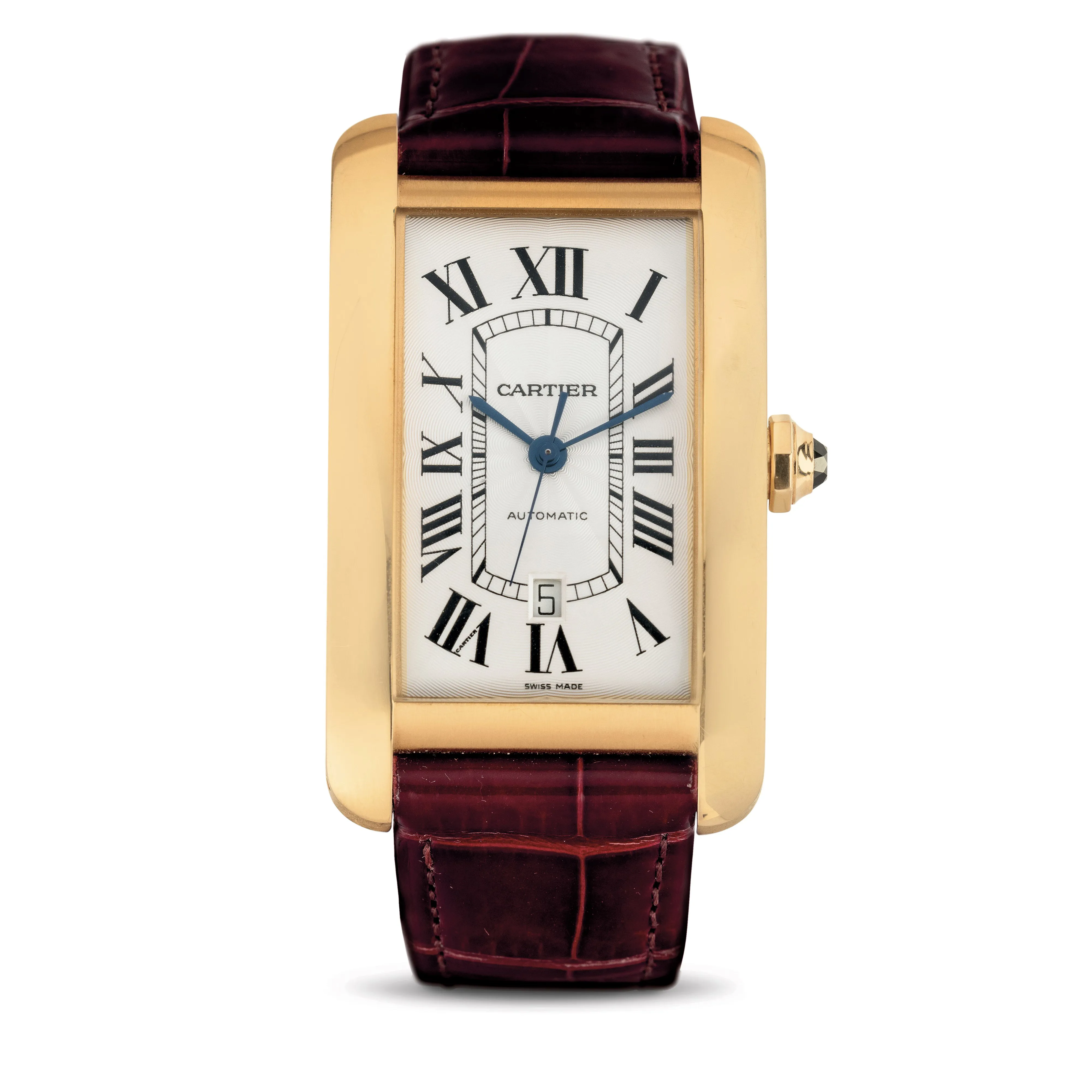 Cartier American Tank 2927 31.5mm Rose gold Silver