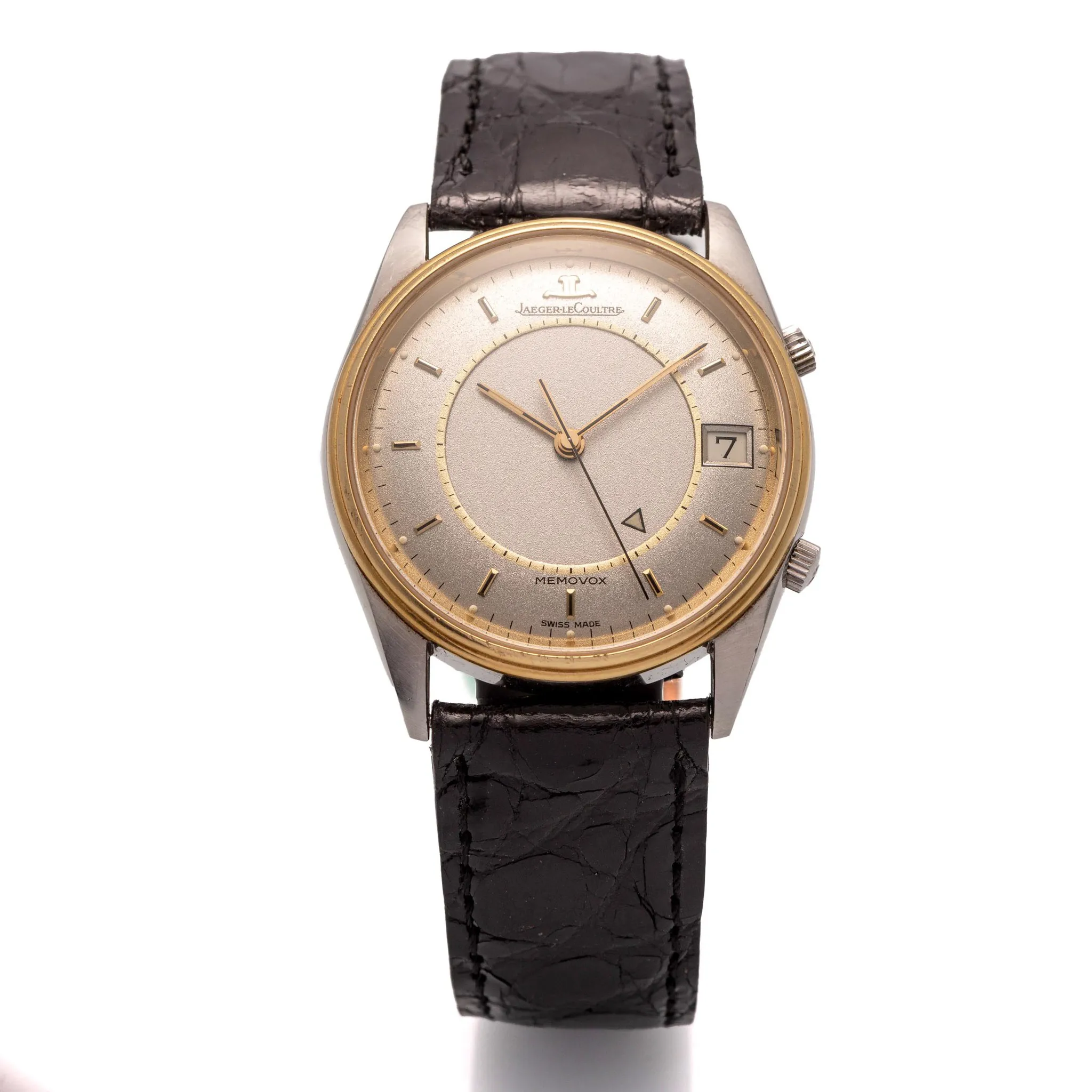 Jaeger-LeCoultre Memovox 141.012.5 36mm Yellow gold and stainless steel Silver