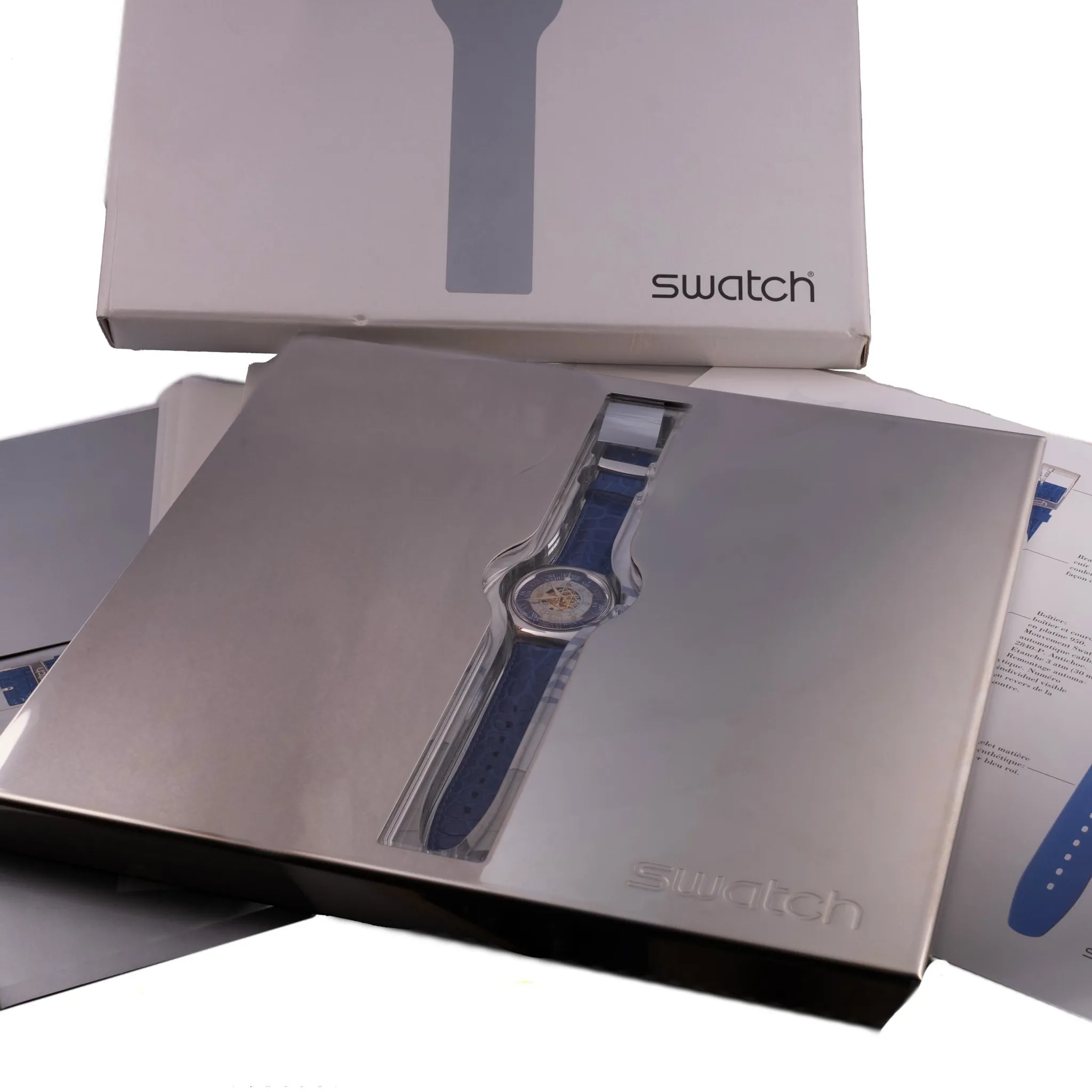 Swatch Trésor Magique SAZ101 37mm Platinum Blue