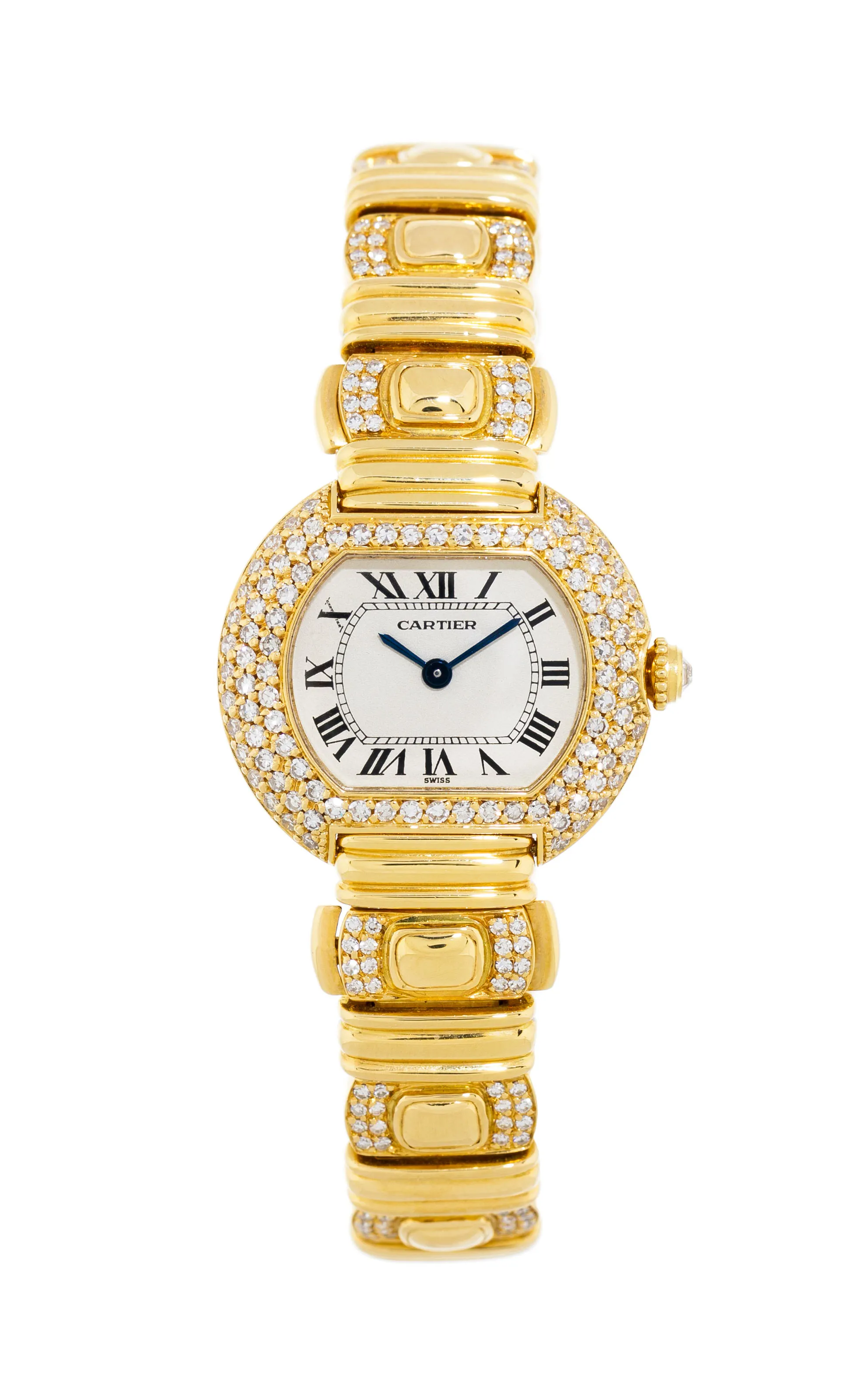 Cartier Ellipse 26mm Yellow gold and diamond-set White