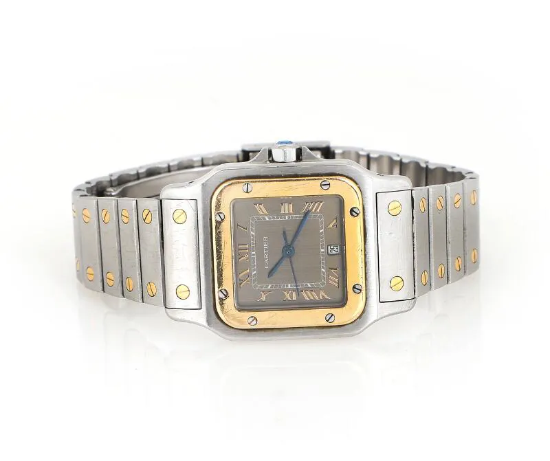 Cartier Santos 1566 29mm Yellow gold and Stainless steel Silver 1