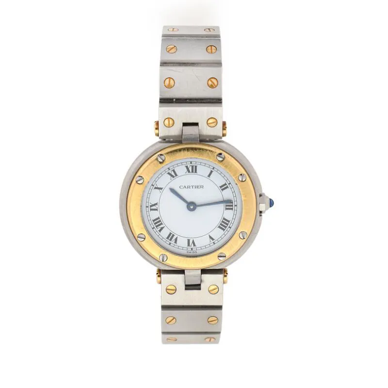 Cartier Santos Ronde 8191 27mm Yellow gold and Stainless steel White