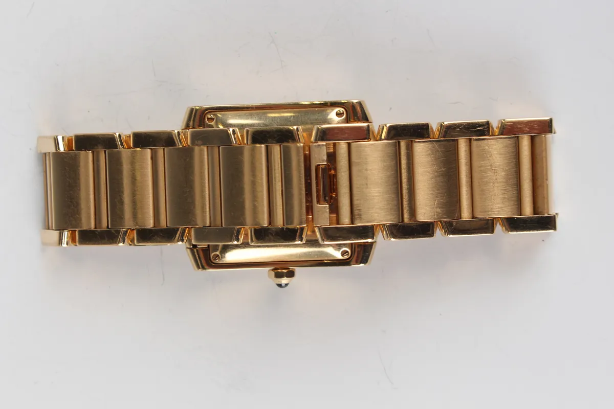 Cartier Tank Française 1840 28mm Yellow gold Silver 3