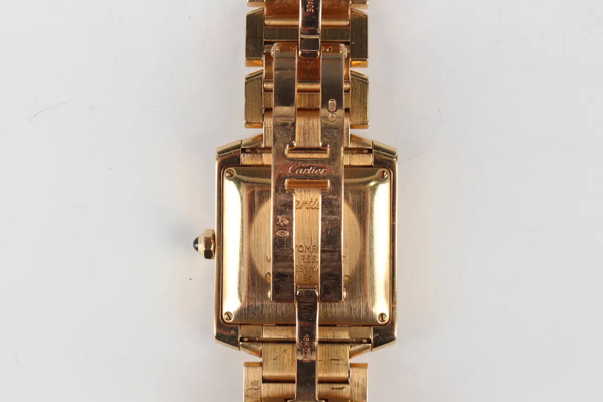 Cartier Tank Française 1840 28mm Yellow gold Silver 4