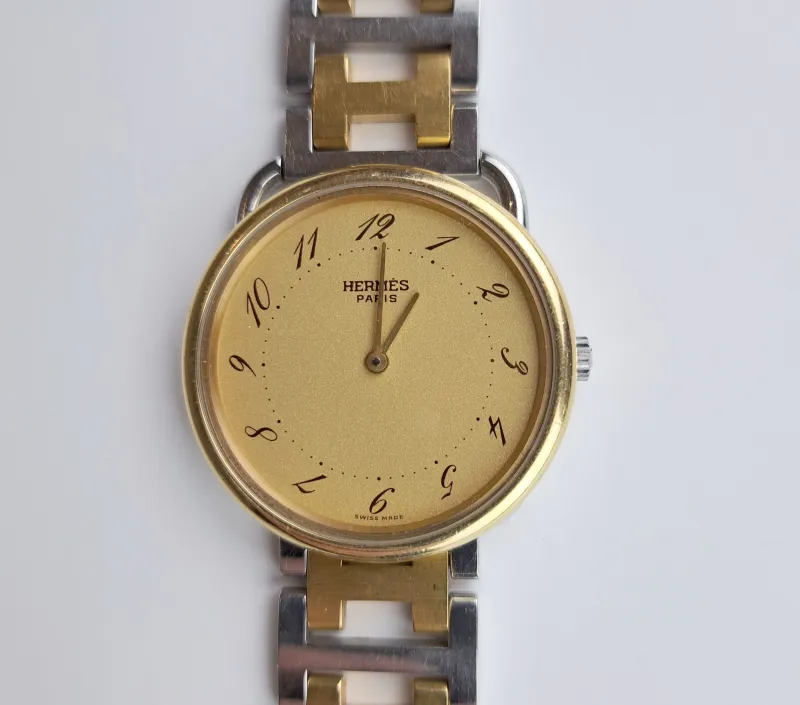 Hermès Arceau 32mm Gilt-metal Champagne