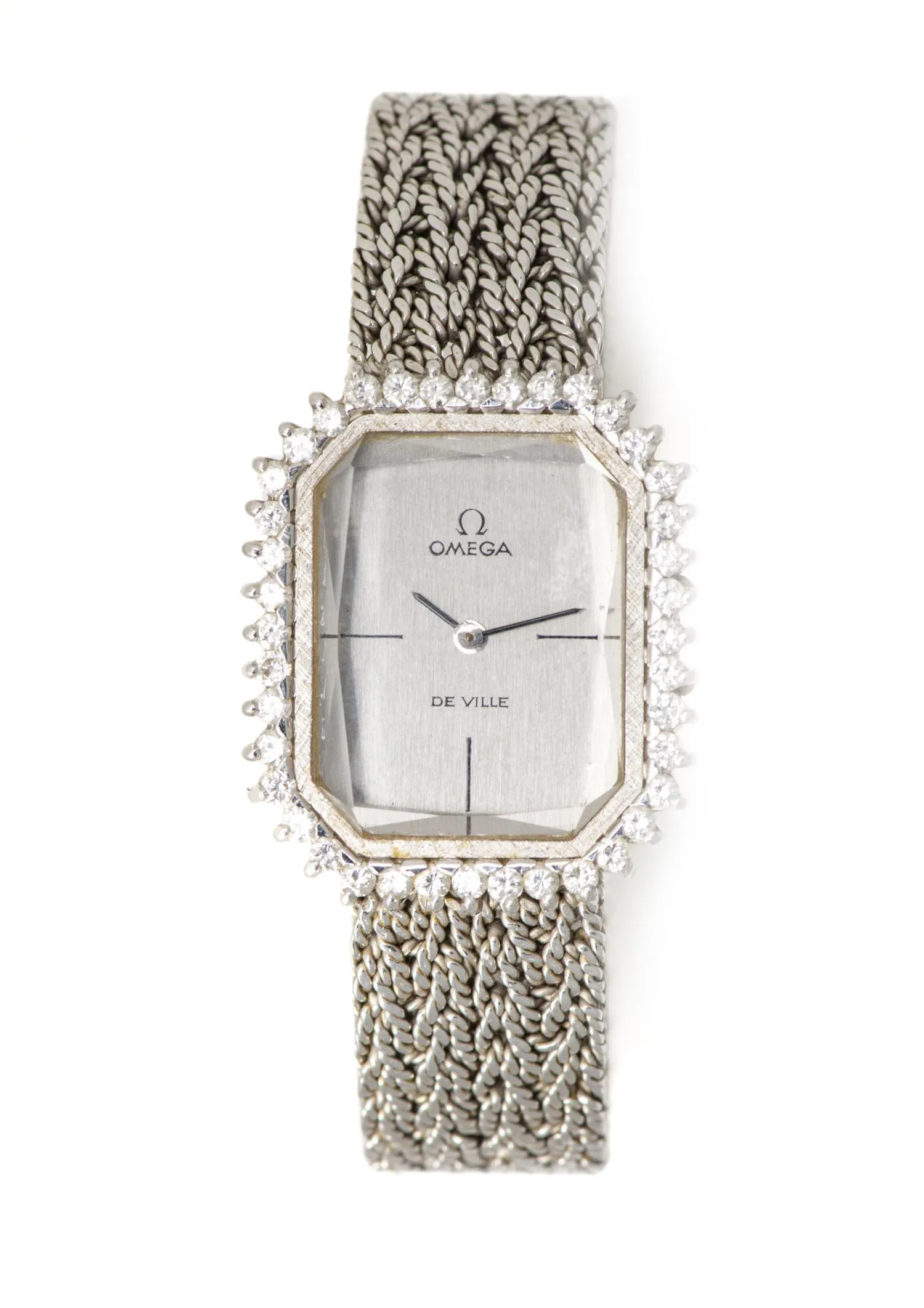 Omega De Ville White gold and Diamond Silver