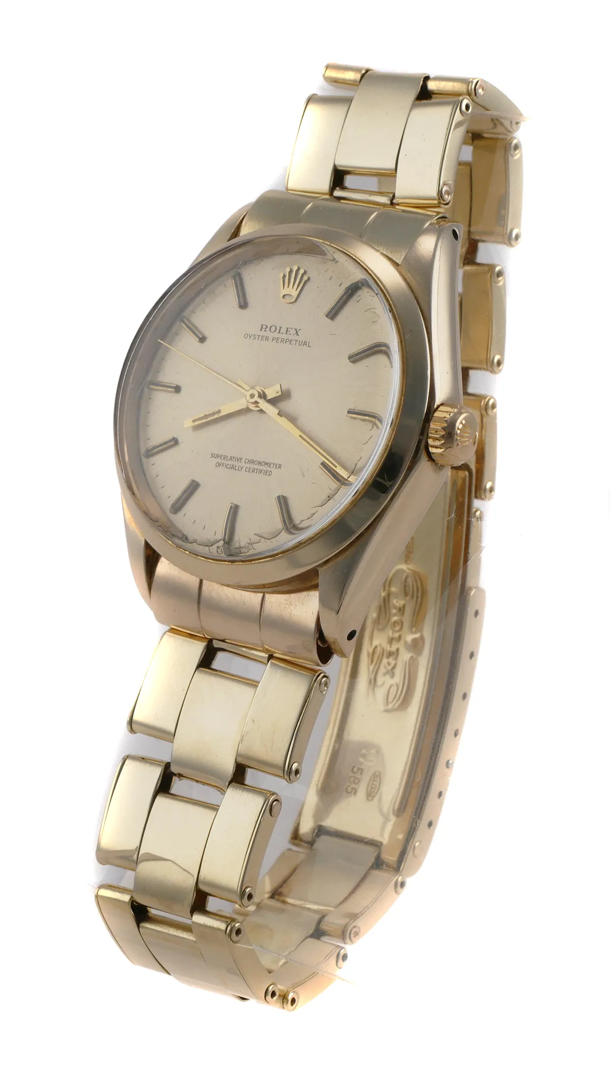 Rolex Oyster Perpetual 34 1002 34mm Yellow gold Silver 2