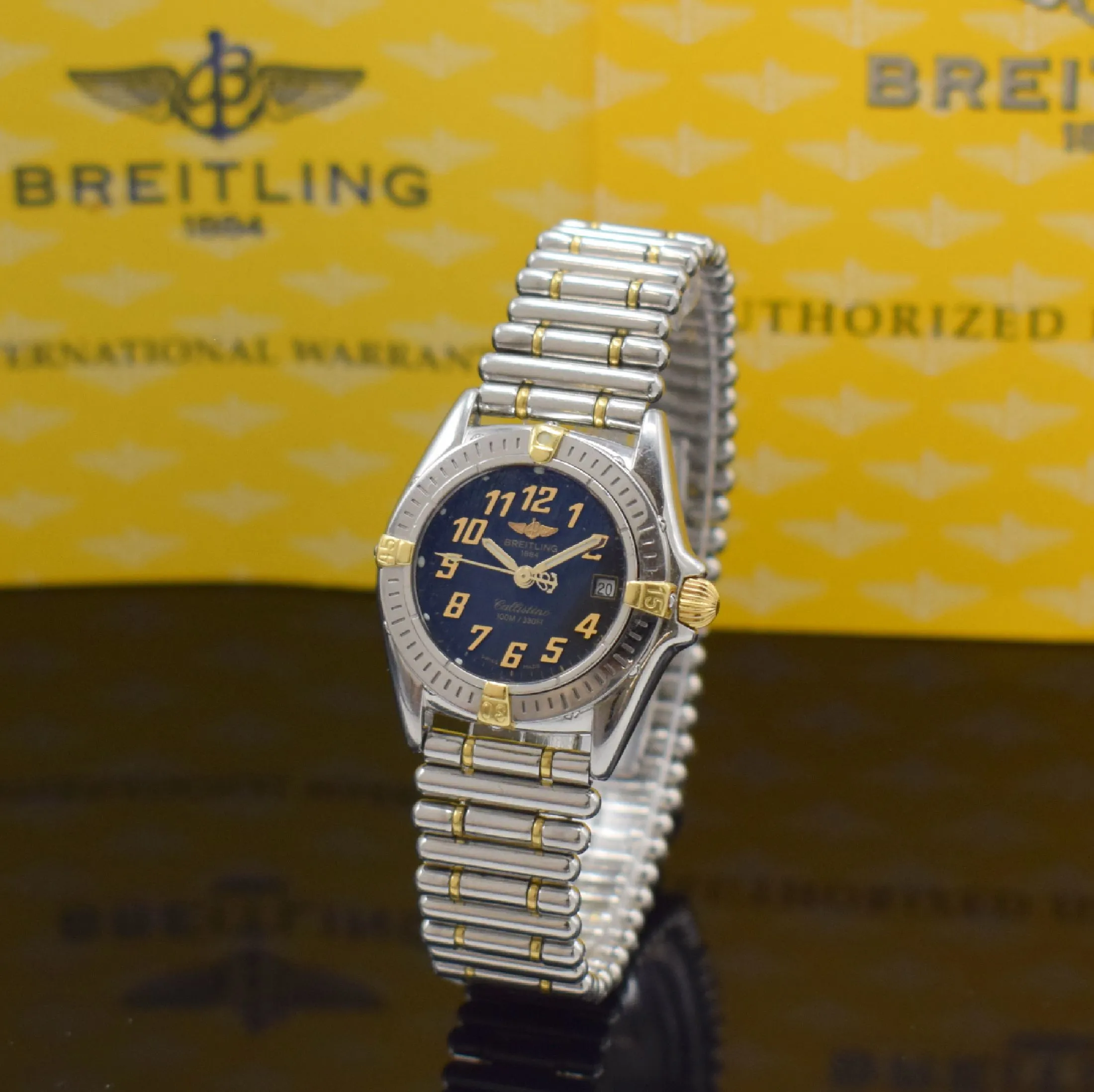 Breitling Callistino B52045 27.5mm Yellow gold and stainless steel Gray