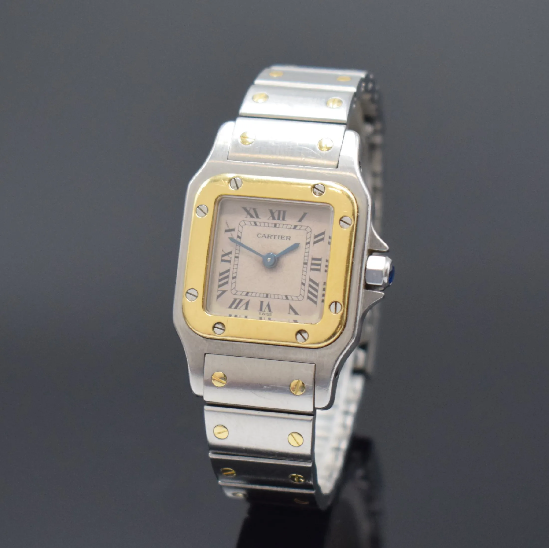 Cartier Santos 1057930 23.5mm Yellow gold and Stainless steel Silver