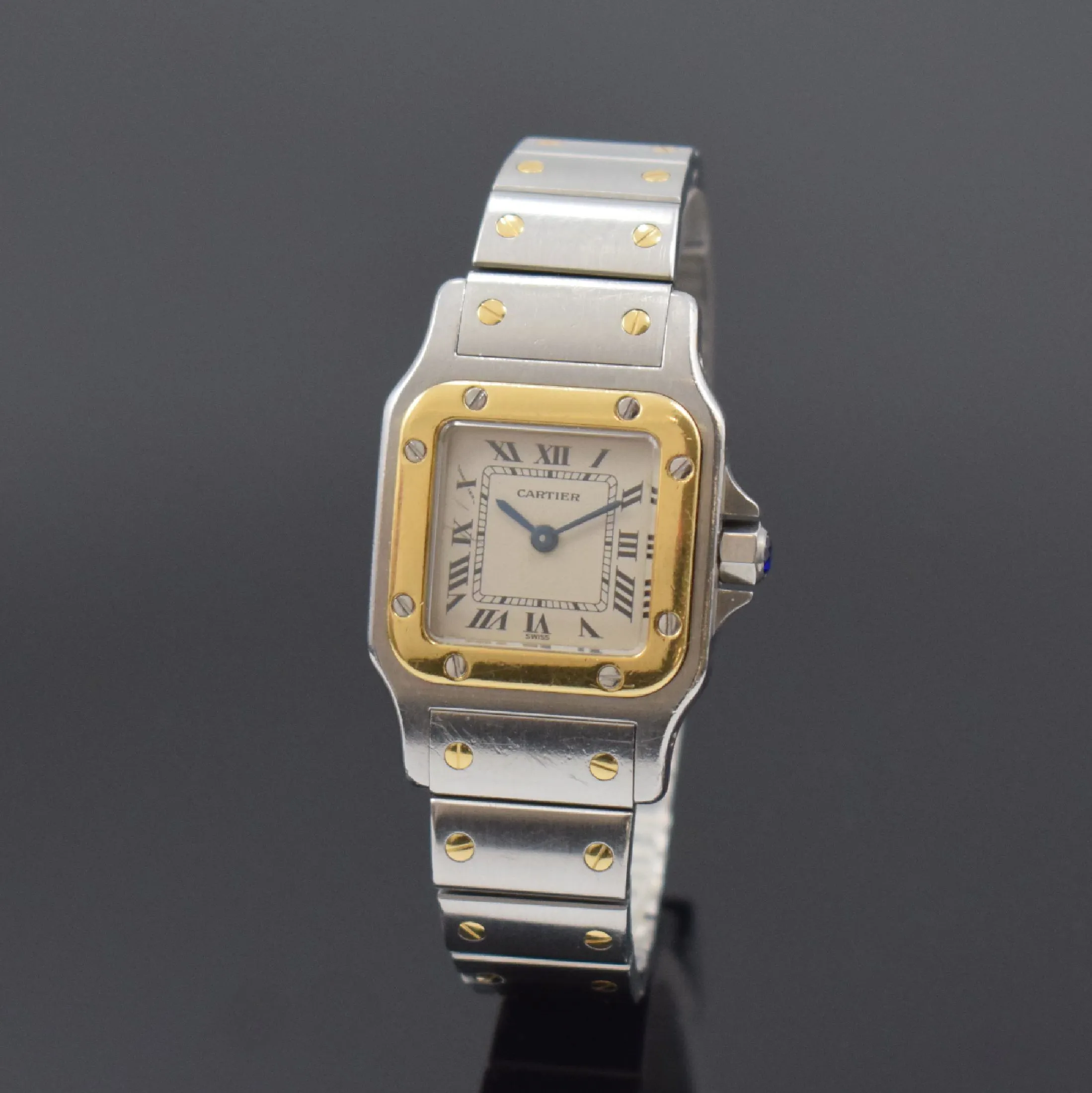 Cartier Santos 1057930 24mm Yellow gold and Stainless steel Silver