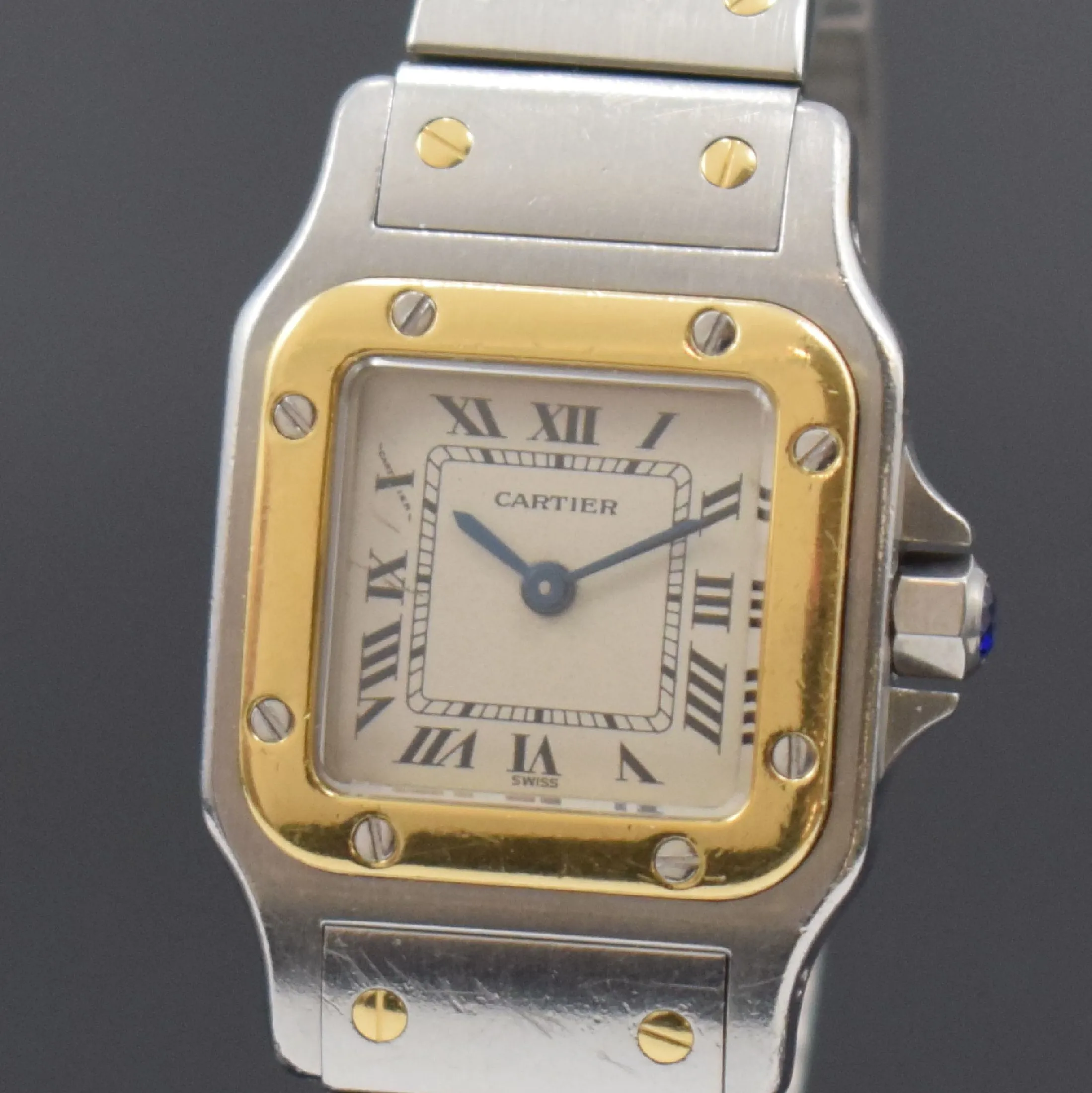 Cartier Santos 1057930 24mm Yellow gold and Stainless steel Silver 1