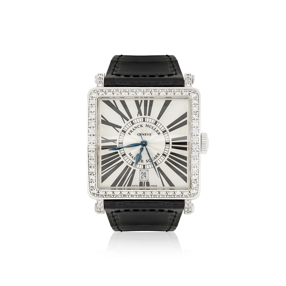 Franck Muller Master Square 6000 H SC DT 36mm White gold and Diamond Silver