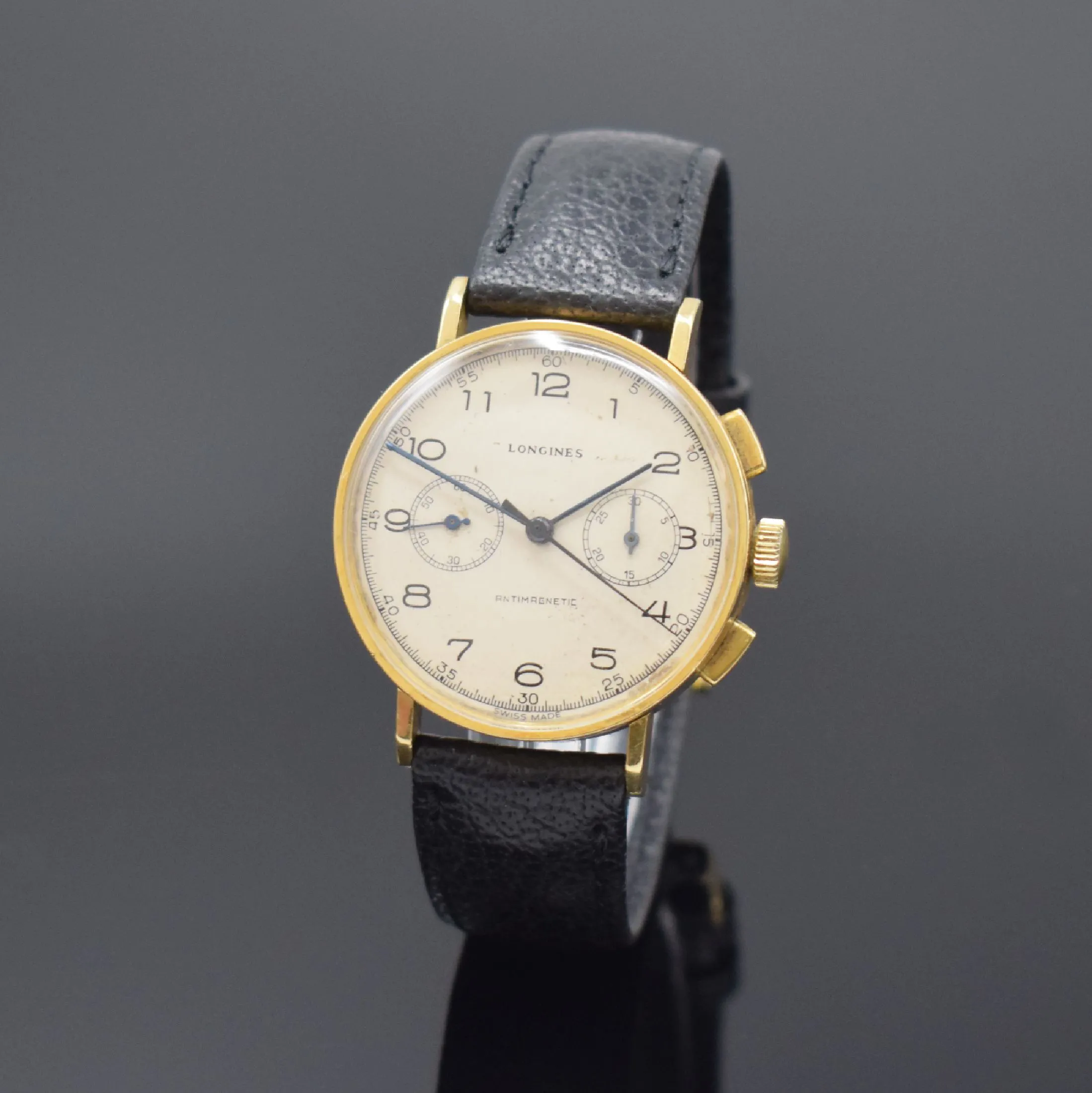 Longines Flyback 13ZN 35mm Yellow gold Silver
