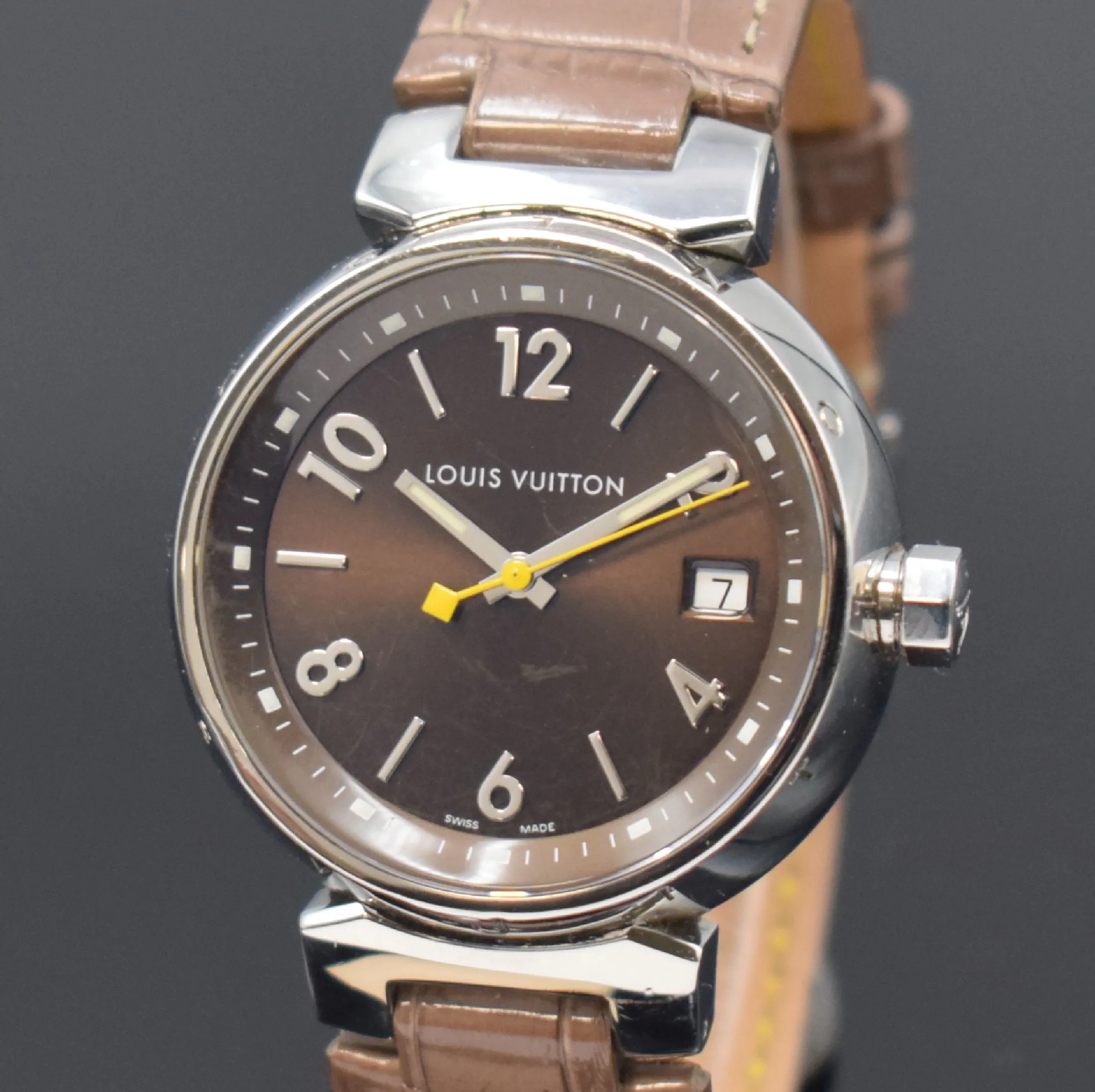 Louis Vuitton Tambour Q1311 34mm Stainless steel Brown 1