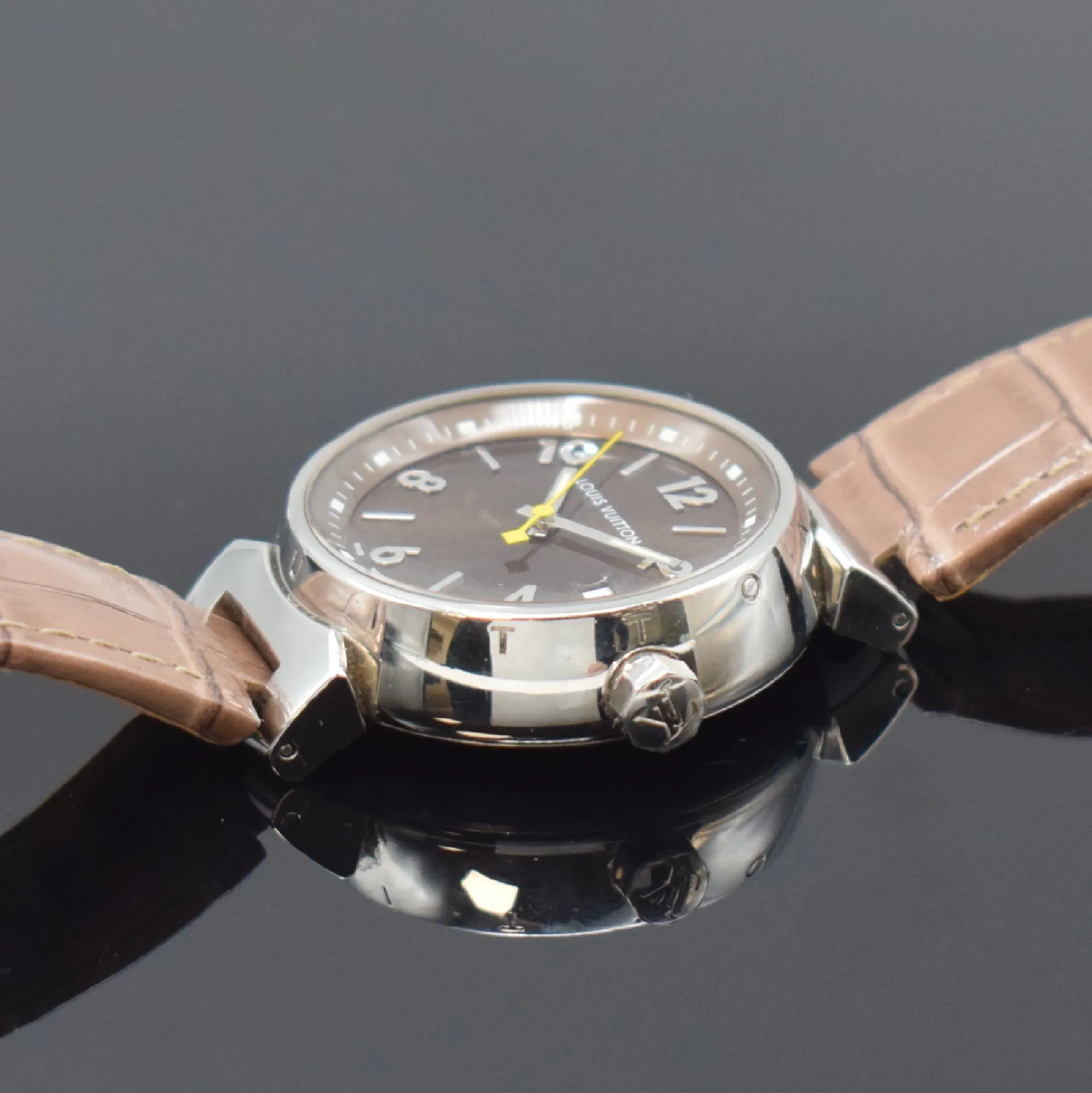 Louis Vuitton Tambour Q1311 34mm Stainless steel Brown 3