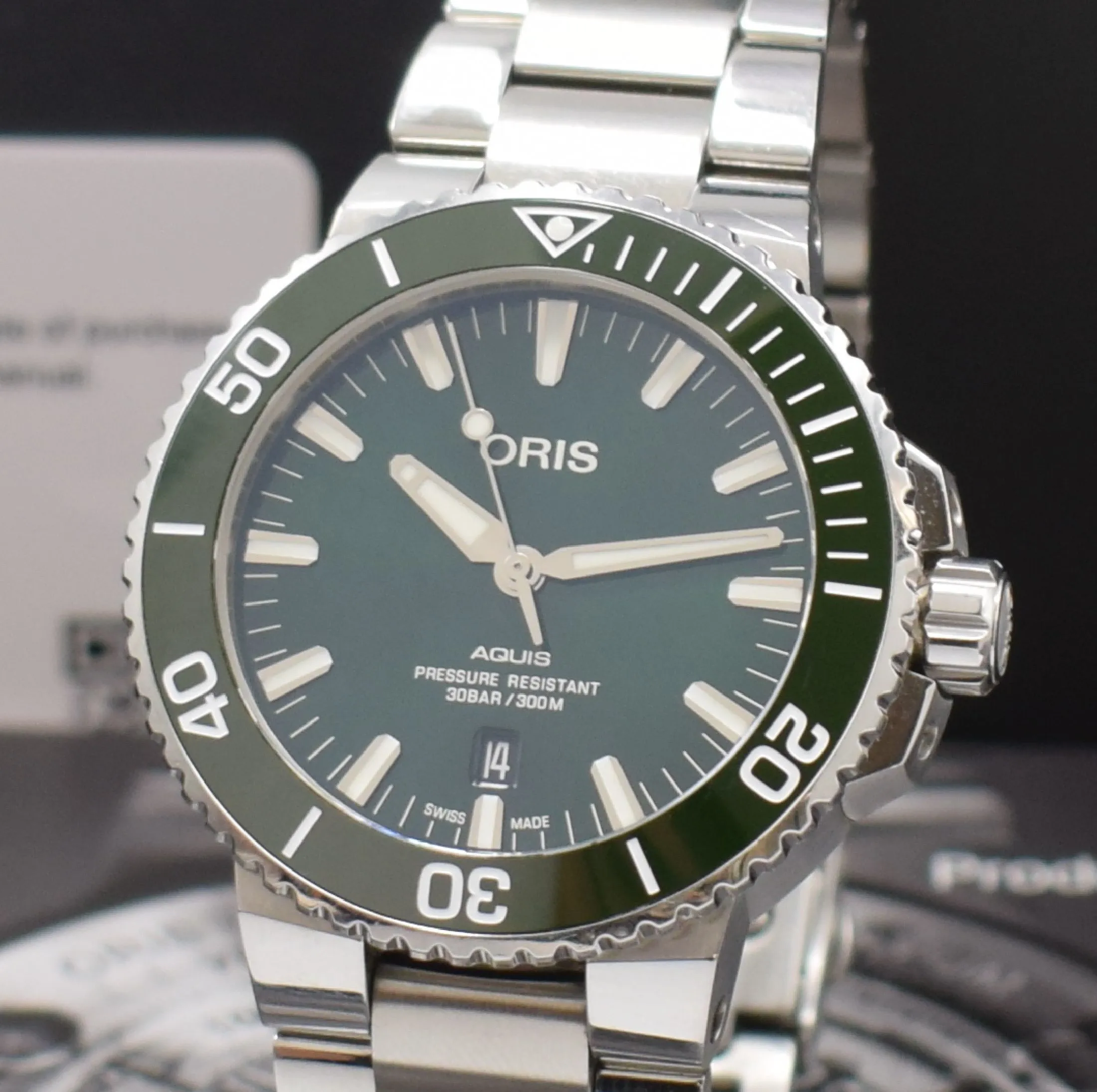 Oris Aquis Date 01 733 7730 4157 43mm Stainless steel Green 2