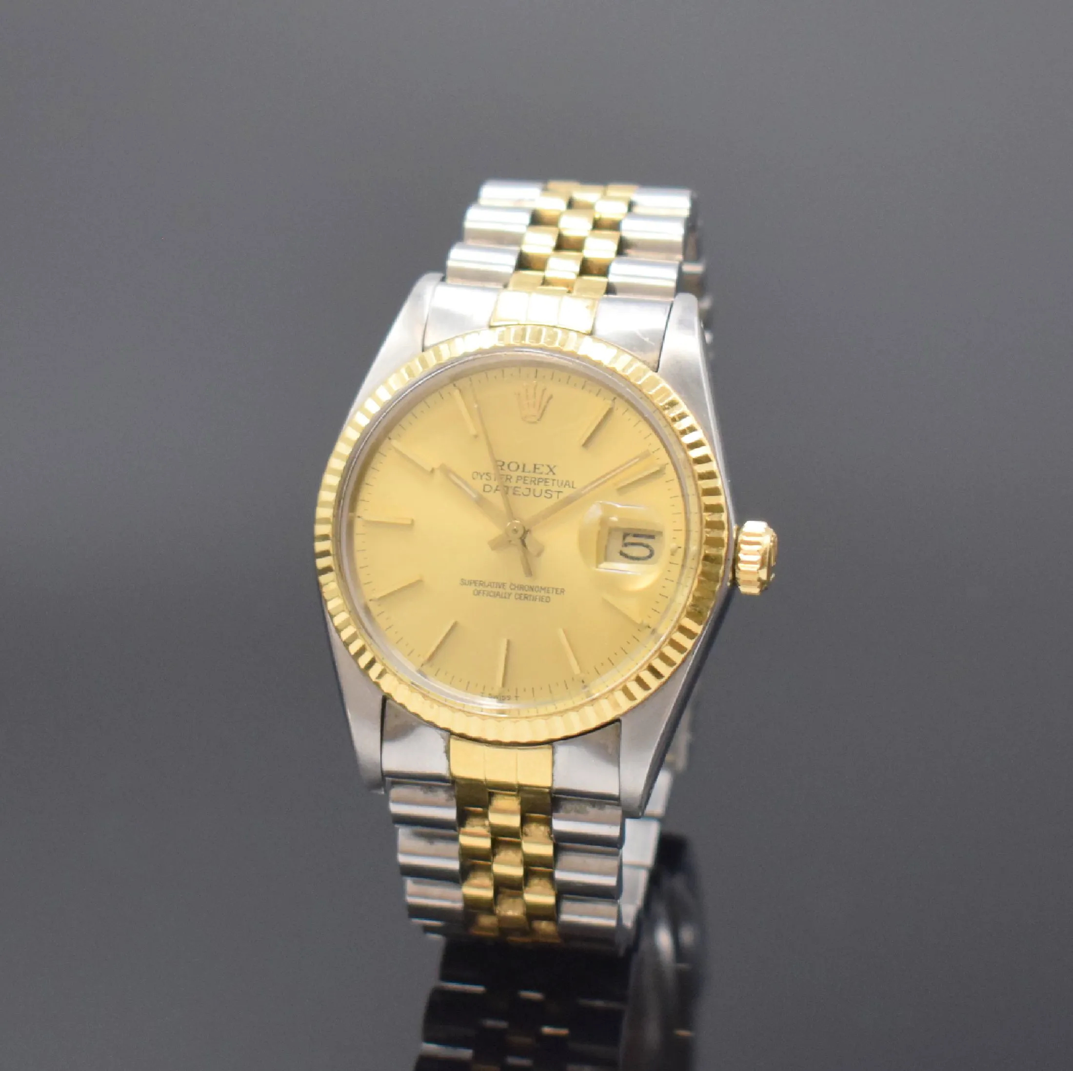 Rolex Datejust 16013 / 16000 36mm Yellow gold and stainless steel Gilt