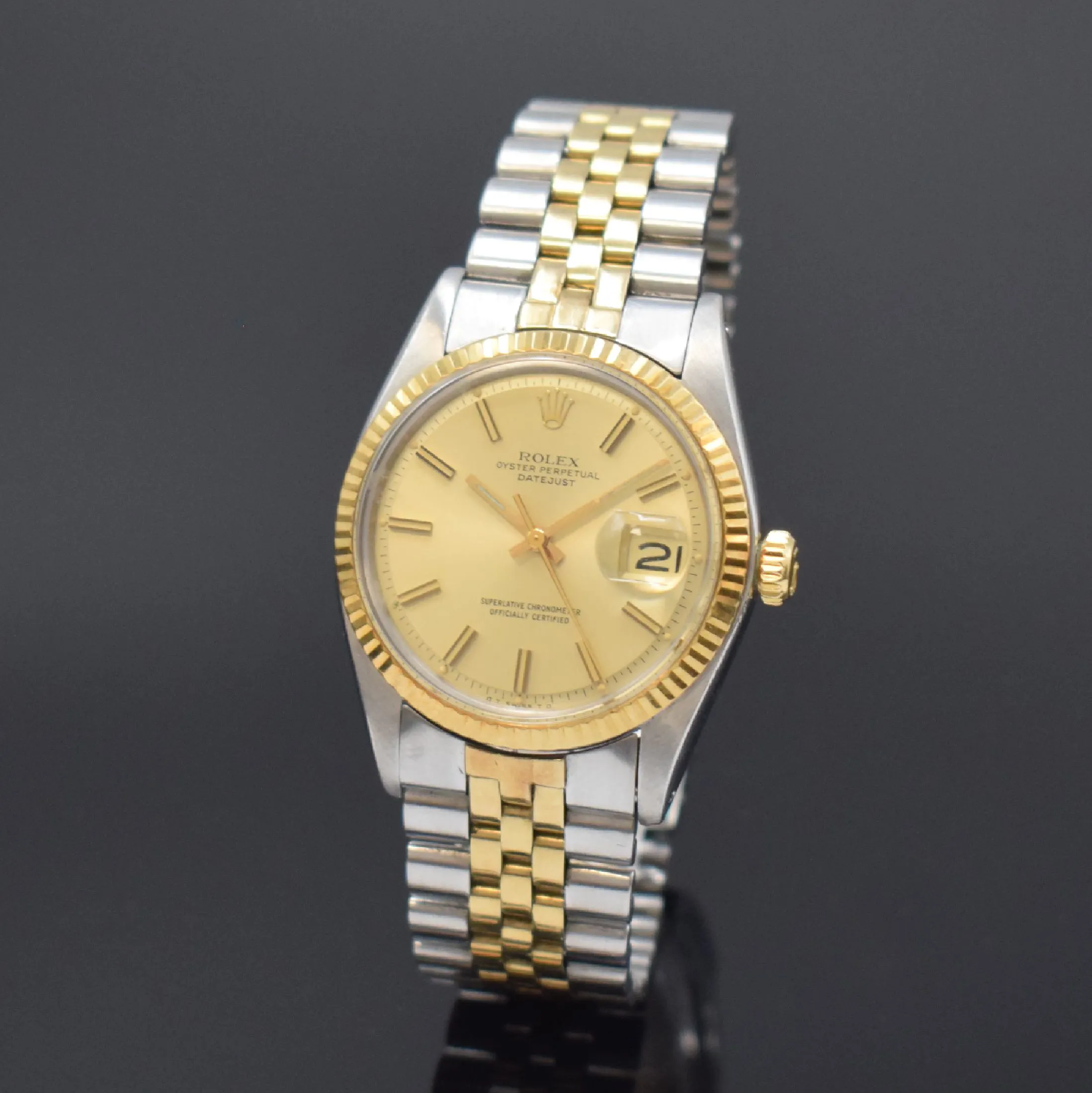 Rolex Datejust 36 1601 36mm Yellow gold and stainless steel Champagne