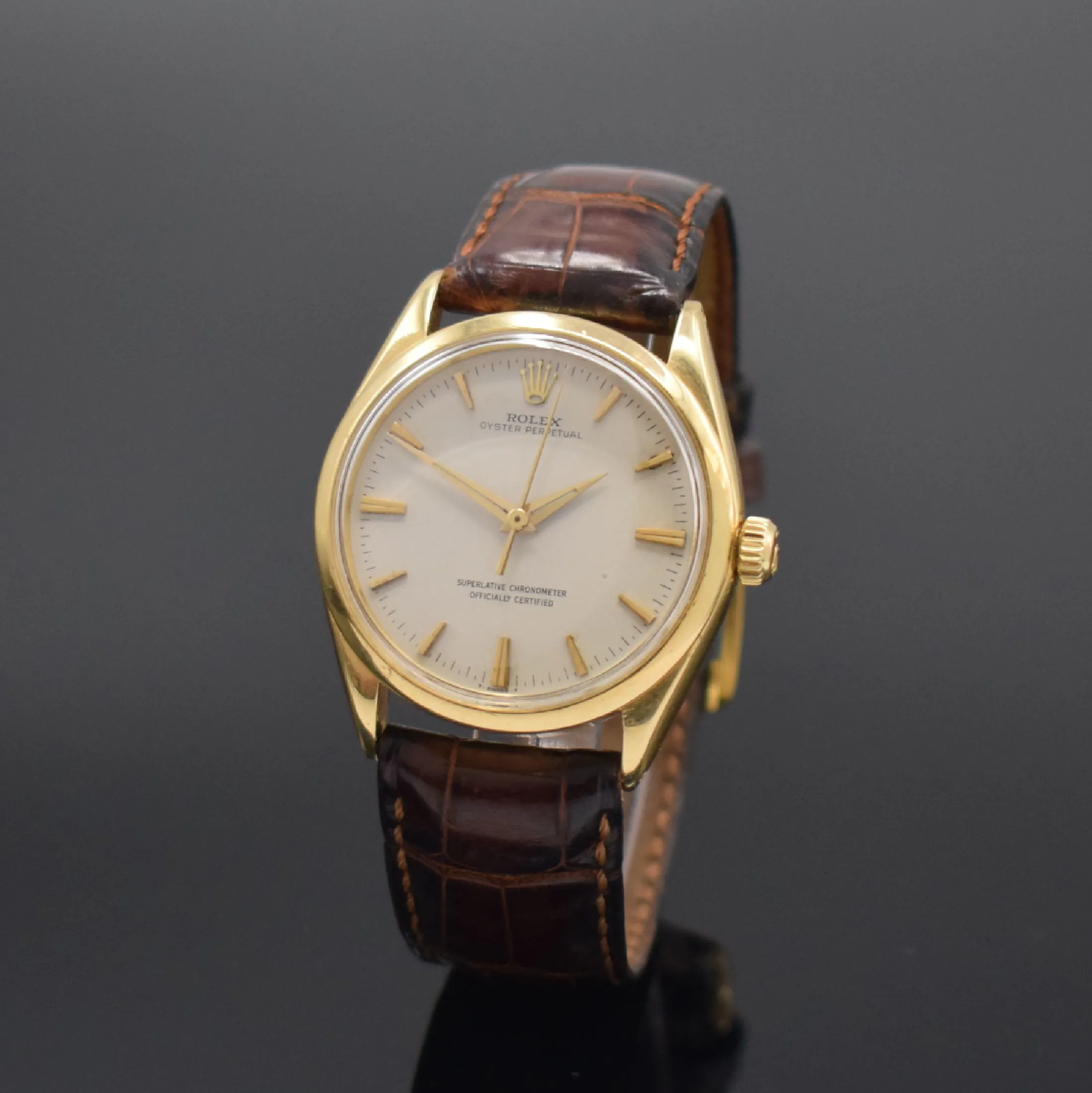 Rolex Oyster Perpetual 34 1005 34mm Yellow gold Silver
