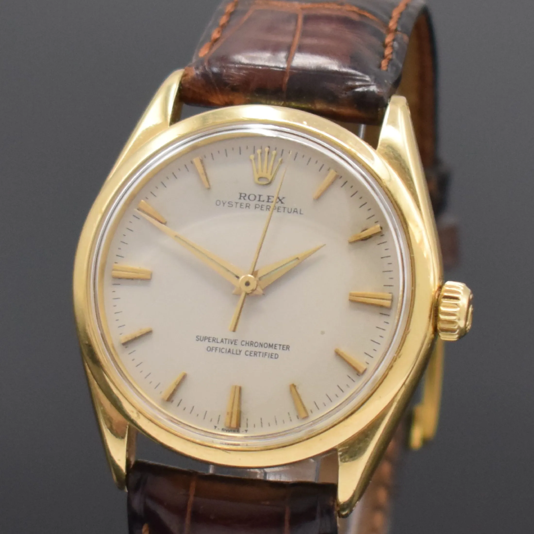 Rolex Oyster Perpetual 34 1005 34mm Yellow gold Silver 5