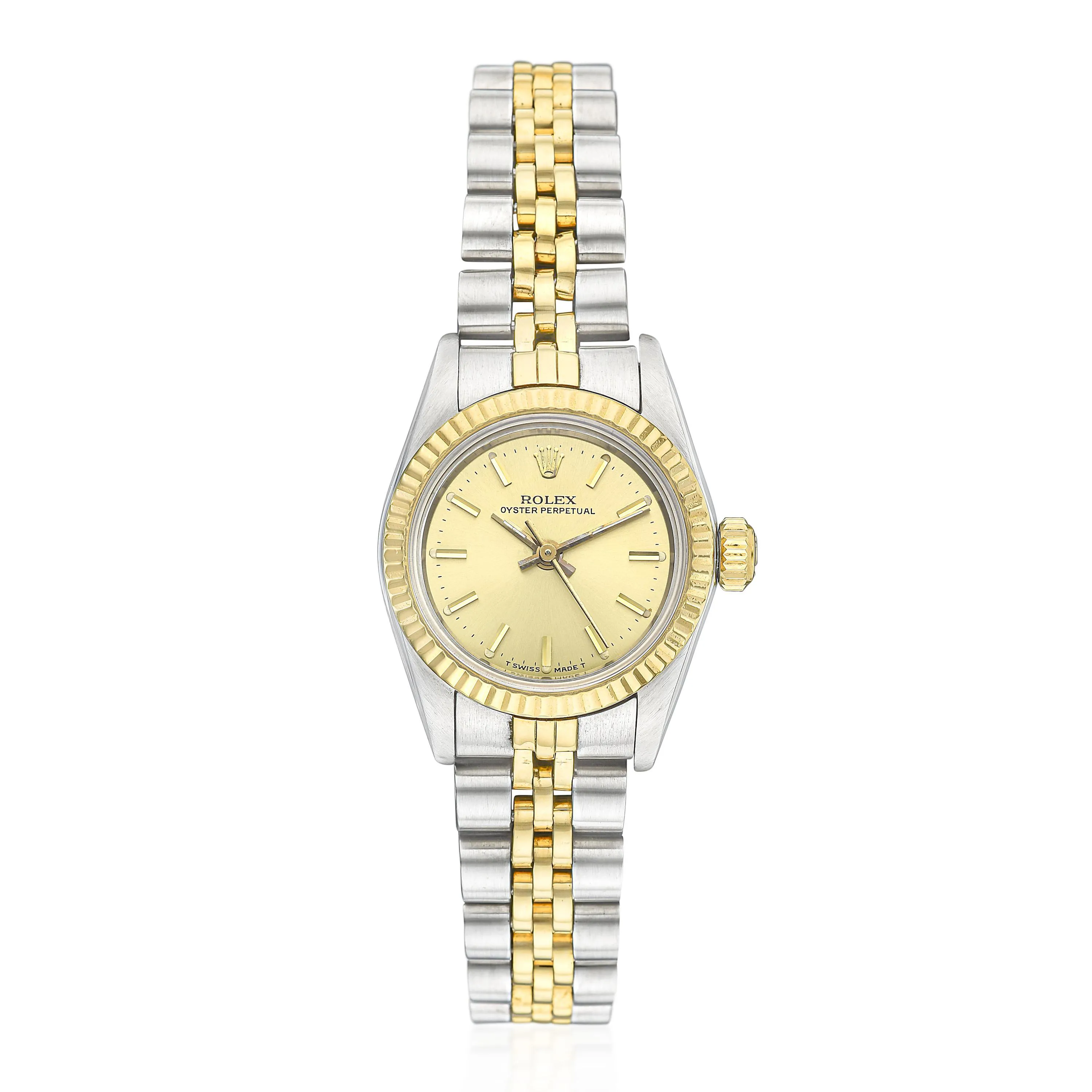 Rolex Oyster Perpetual 67193 26mm Yellow gold and Stainless steel Champagne