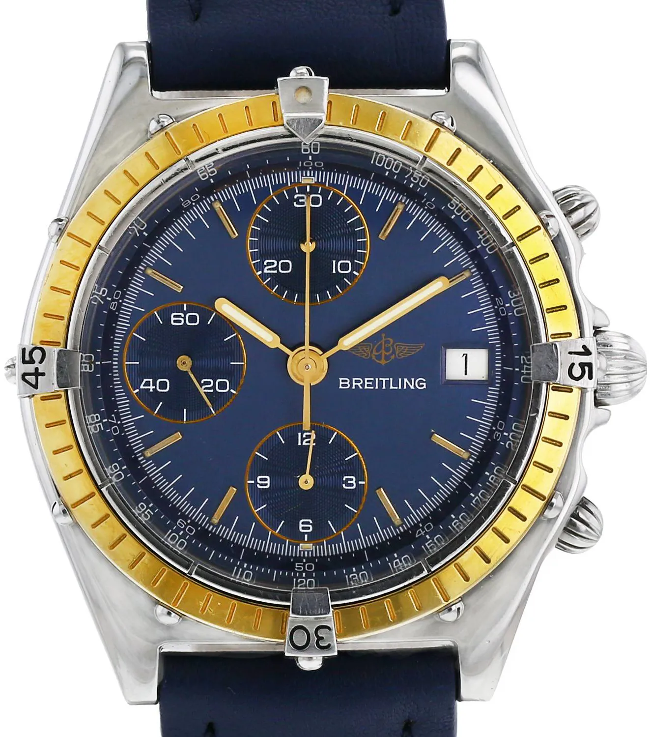 Breitling Chronomat 81950 39mm Yellow gold and Stainless steel Blue