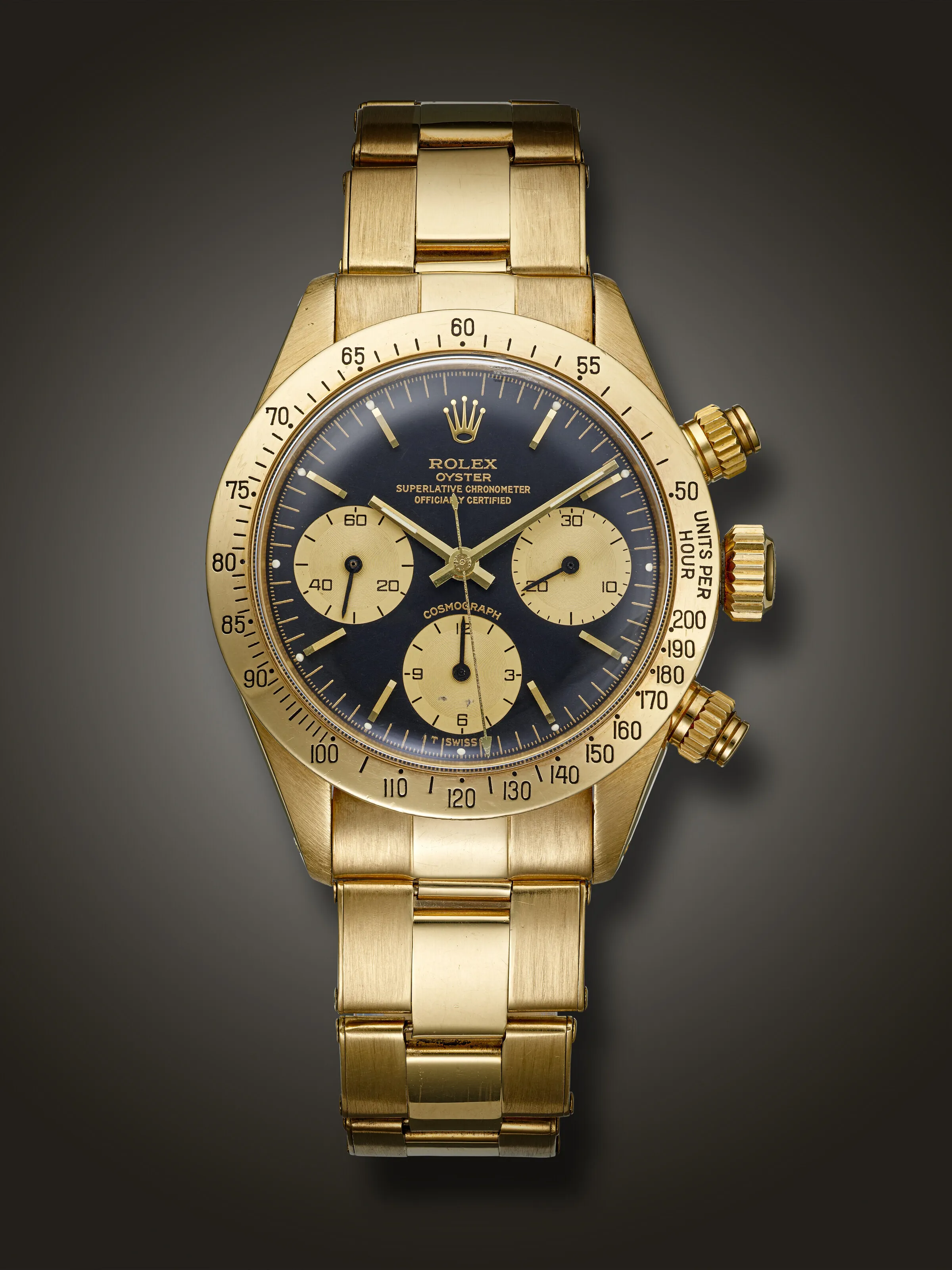 Rolex Daytona 6265 37.5mm Yellow gold Black