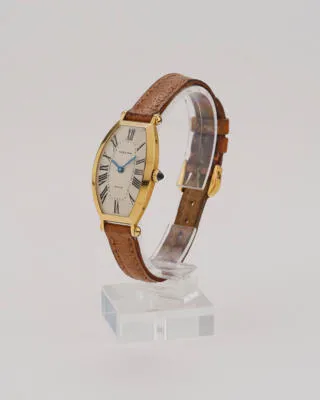 Cartier Tonneau 144-92 21mm Yellow gold Silver 1