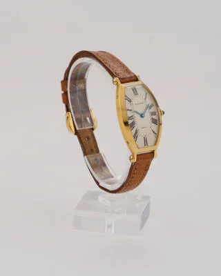 Cartier Tonneau 144-92 21mm Yellow gold Silver 2