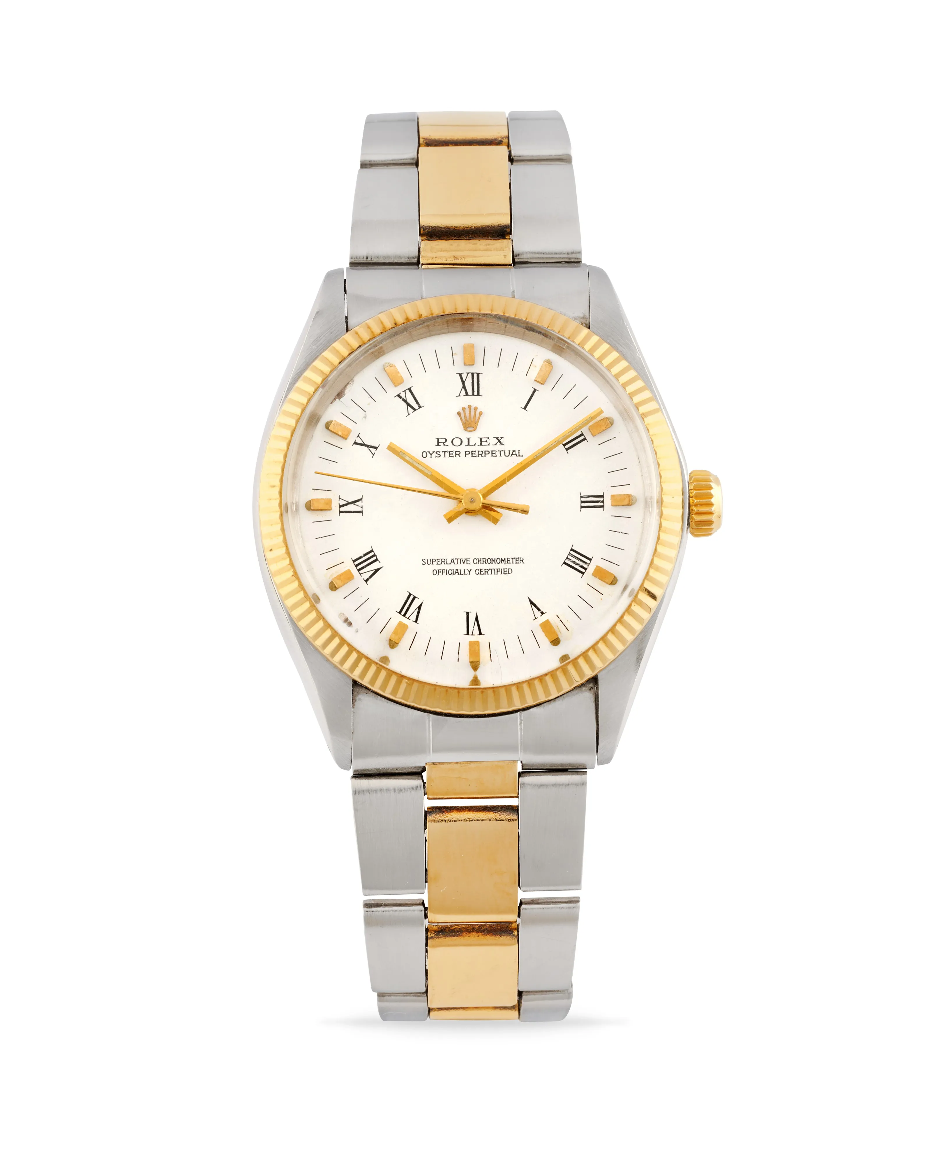 Rolex Oyster Perpetual 34 1005 34mm Yellow gold and stainless steel White