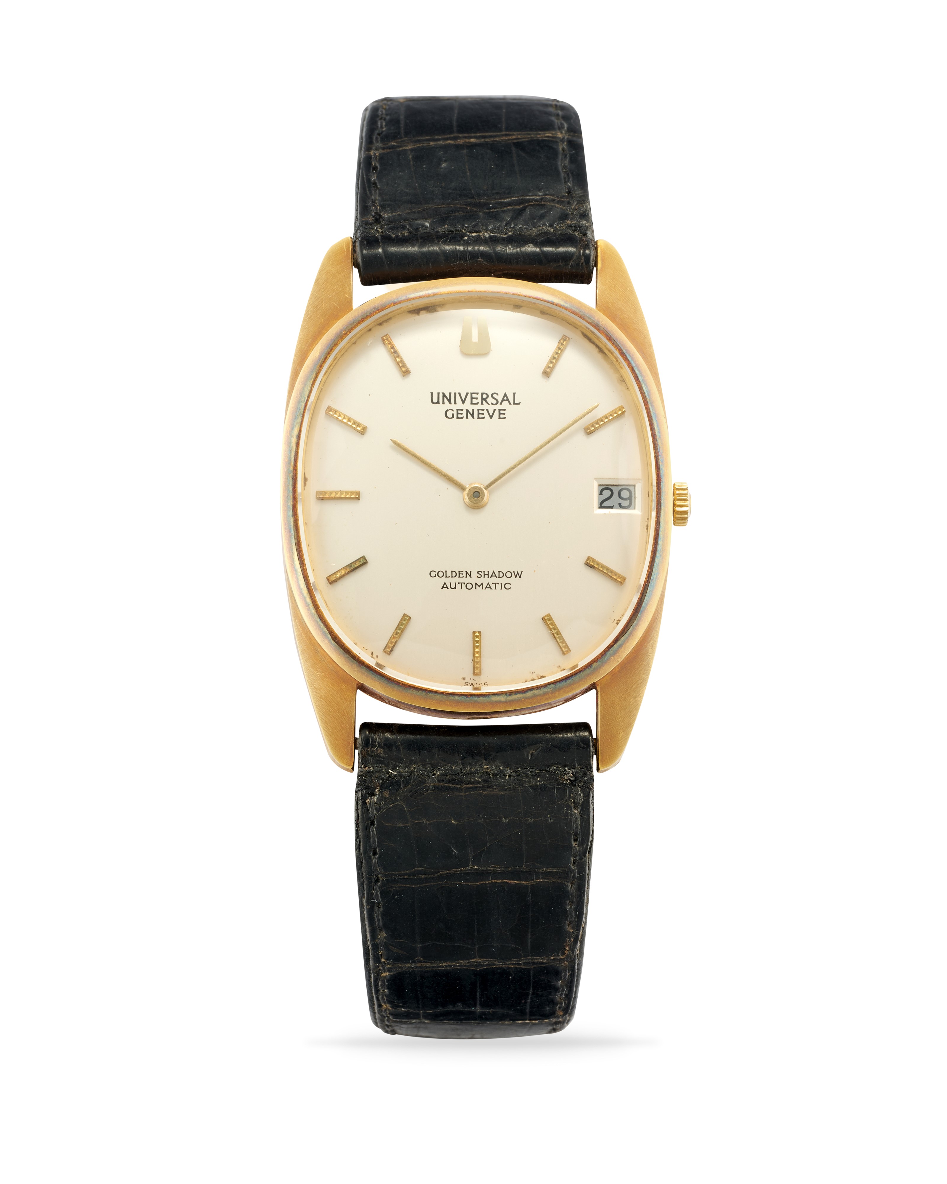 UNIVERSAL GENEVE Womens Golden Shadow Q 18K Gold Plated