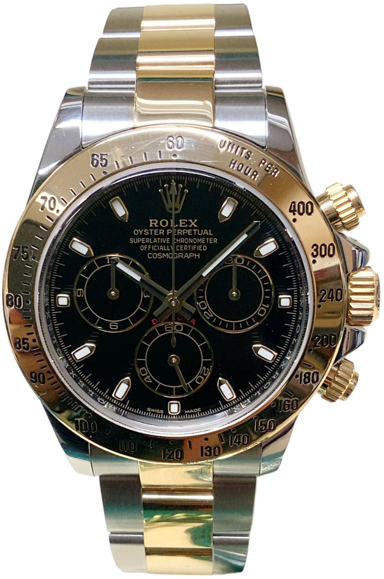 Rolex Daytona 116523 40mm Yellow gold and Stainless steel Black Baton