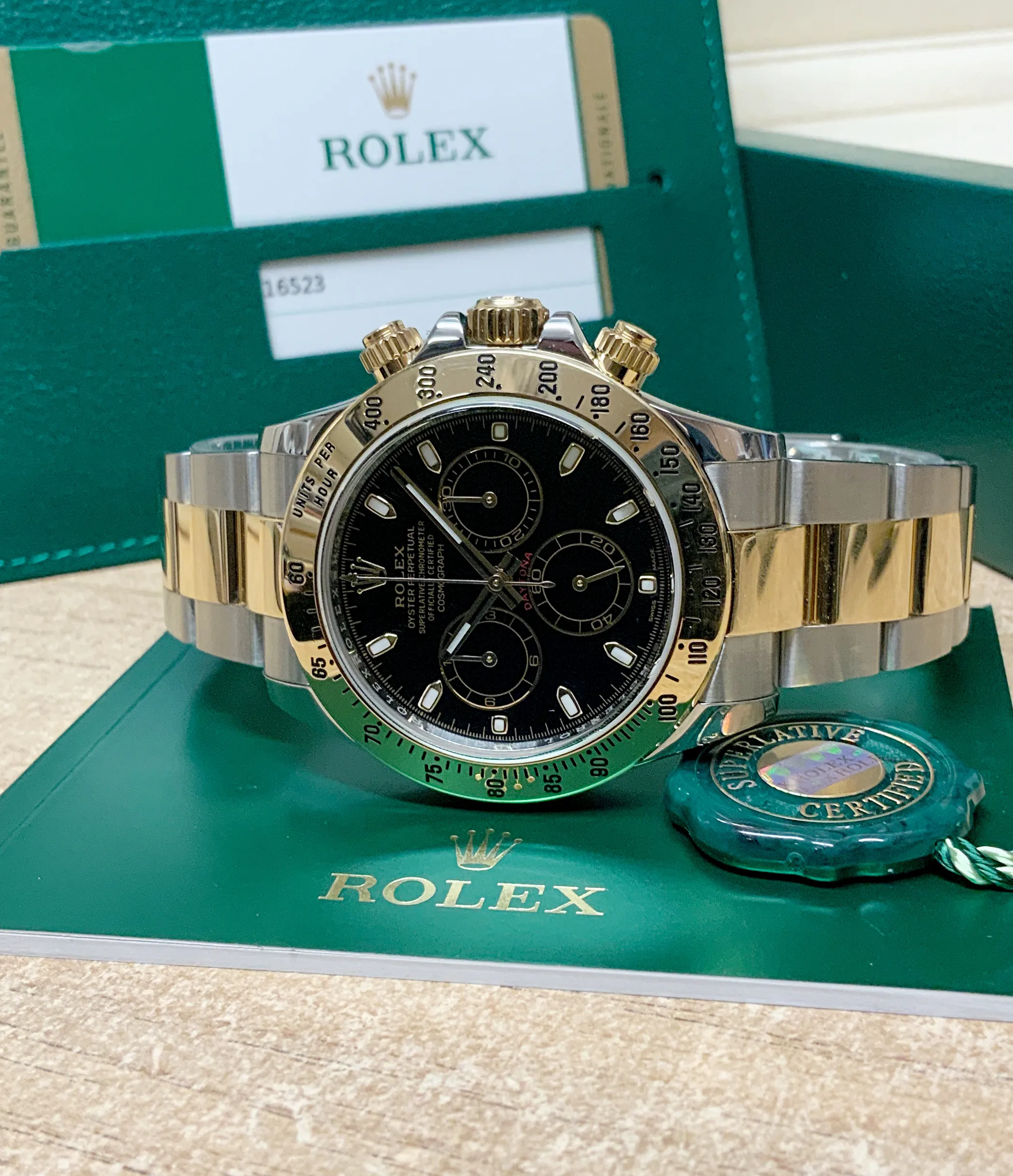 Rolex Daytona 116523 40mm Yellow gold and Stainless steel Black Baton 2