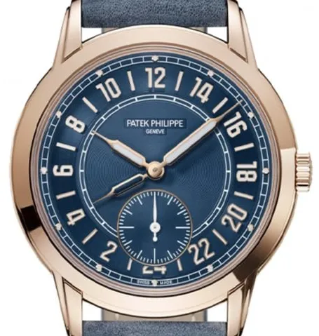 Patek Philippe Travel Time 5224R-001 Rose gold Blue